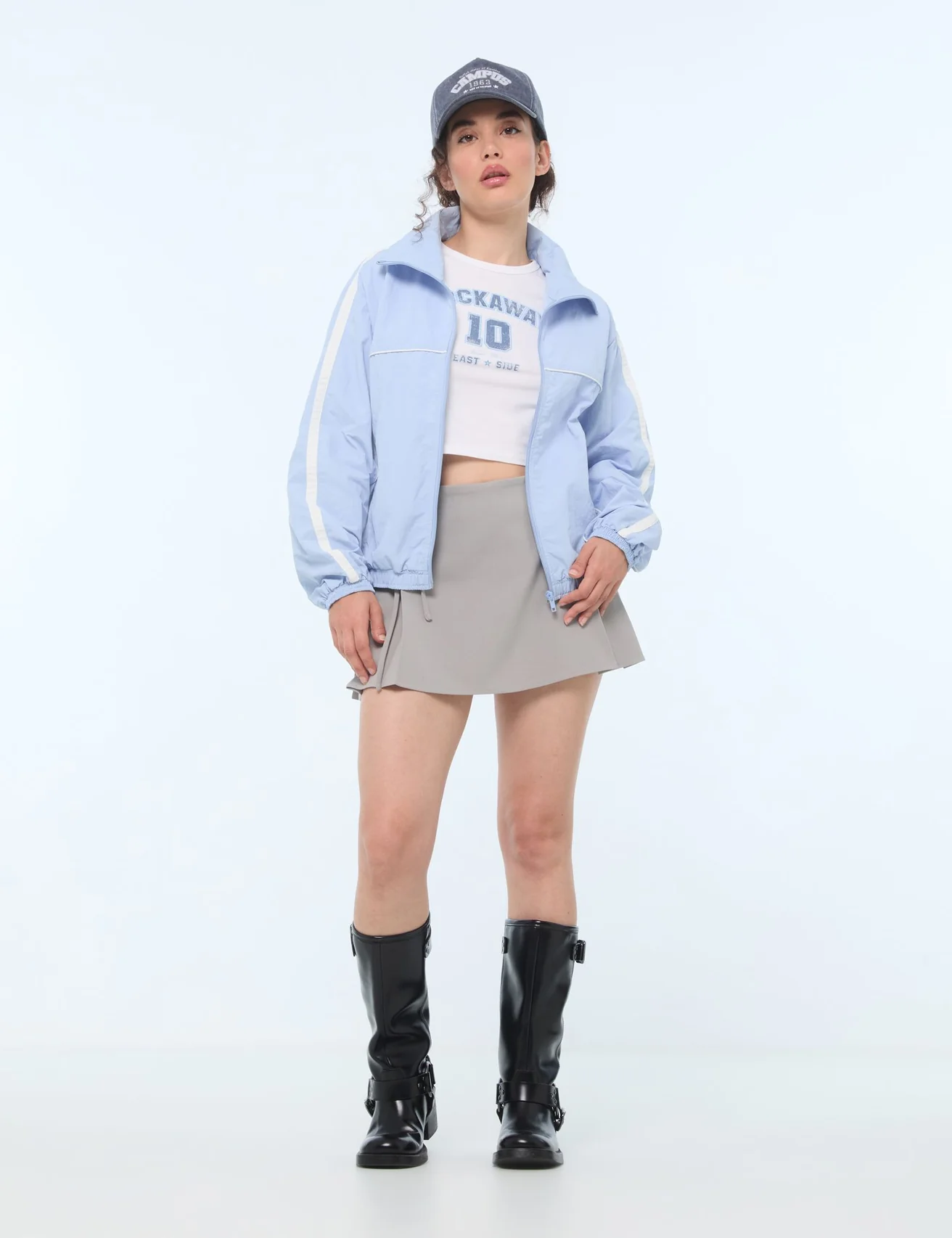 Veste coupe vent bleue gris