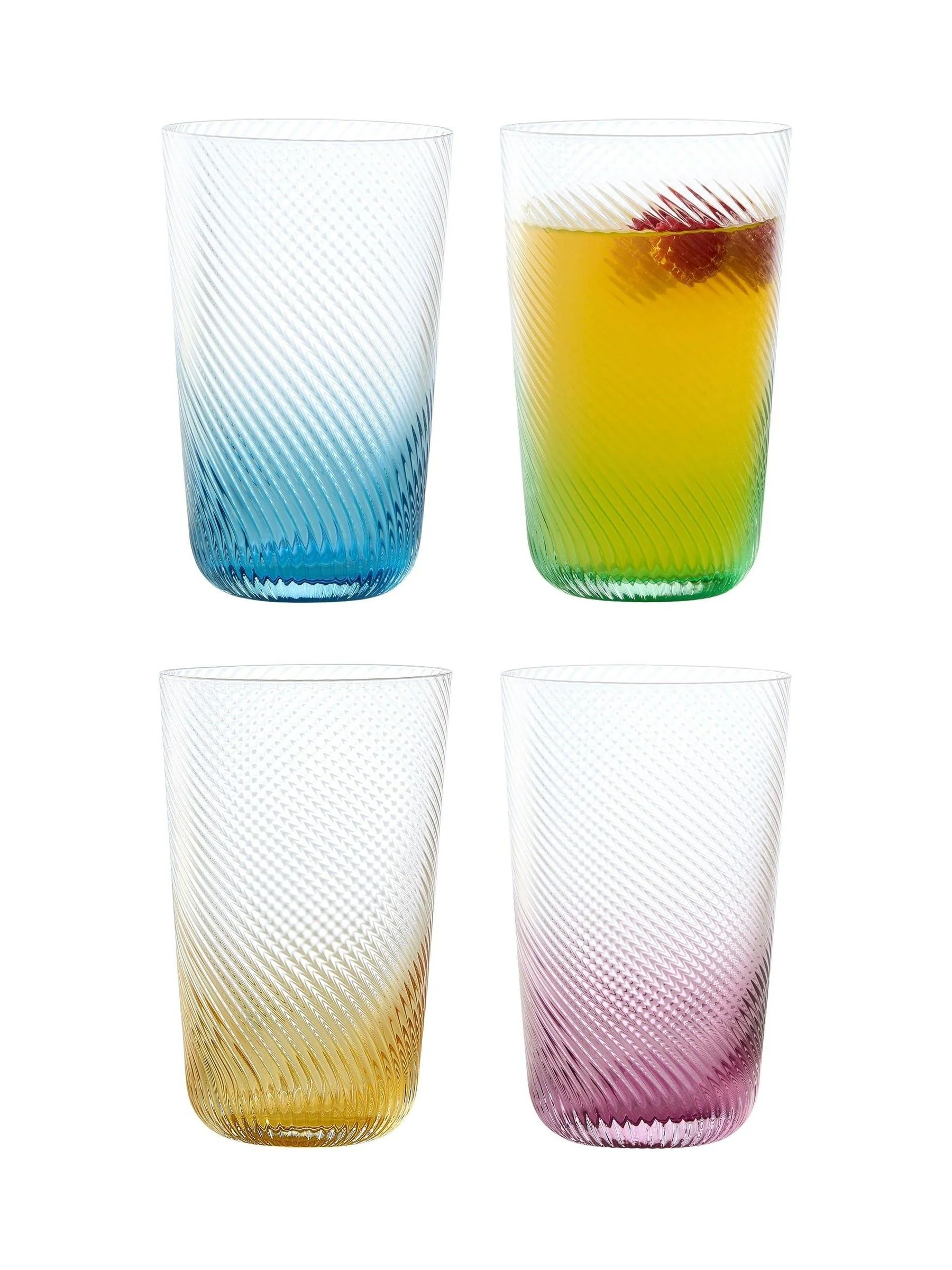 Anton Studio Designs Set of 4 Swirl Hiball Tumblers