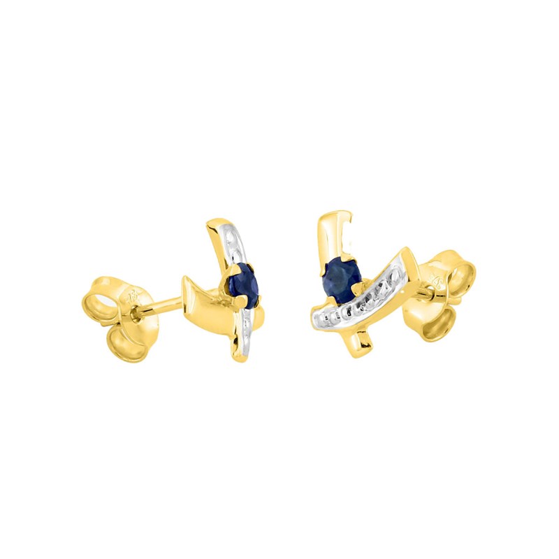 Boucles d'oreilles femme - saphir - Or 18 Carats