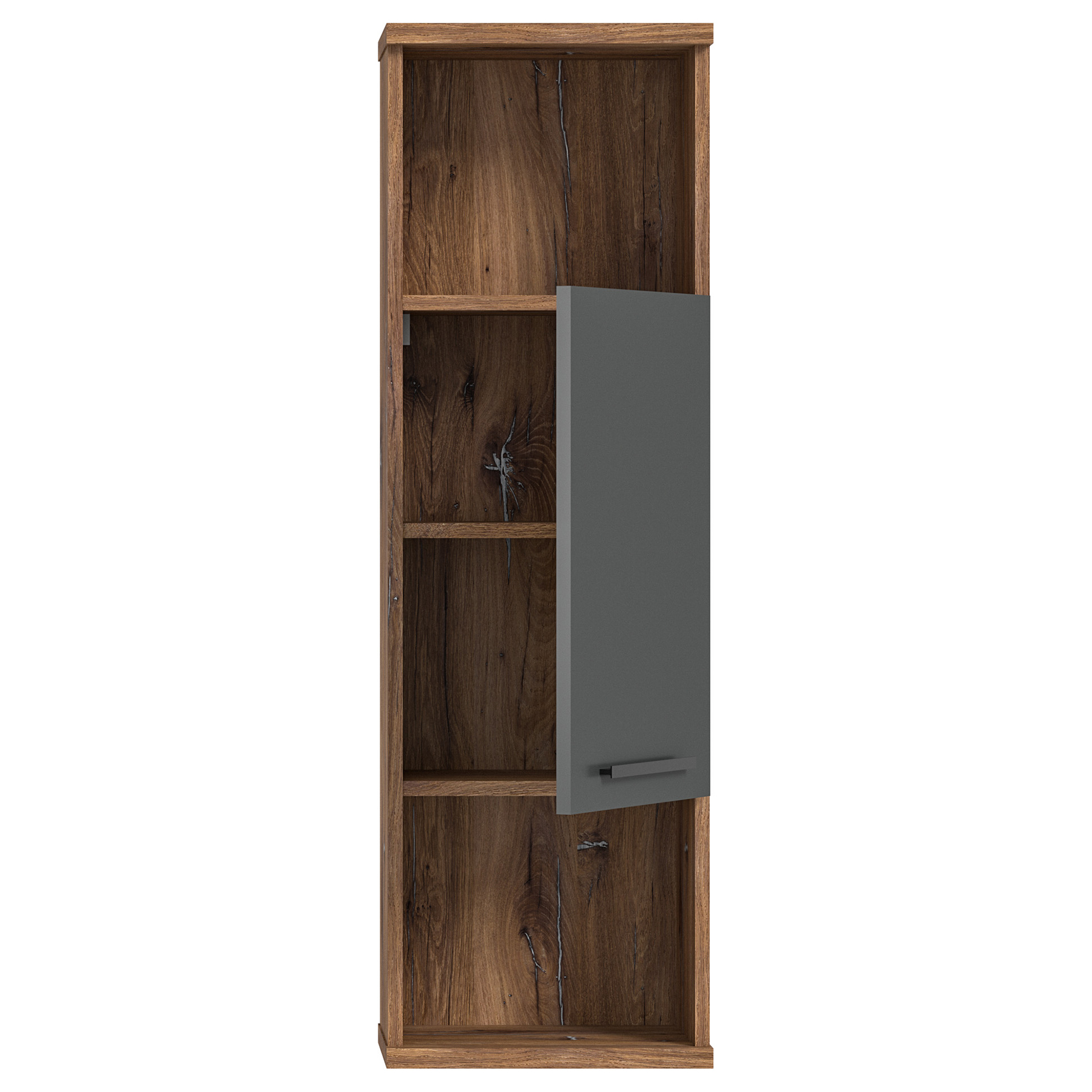 Hochschrank RAMON - grau-Flagstaff Oak - 35 cm breit