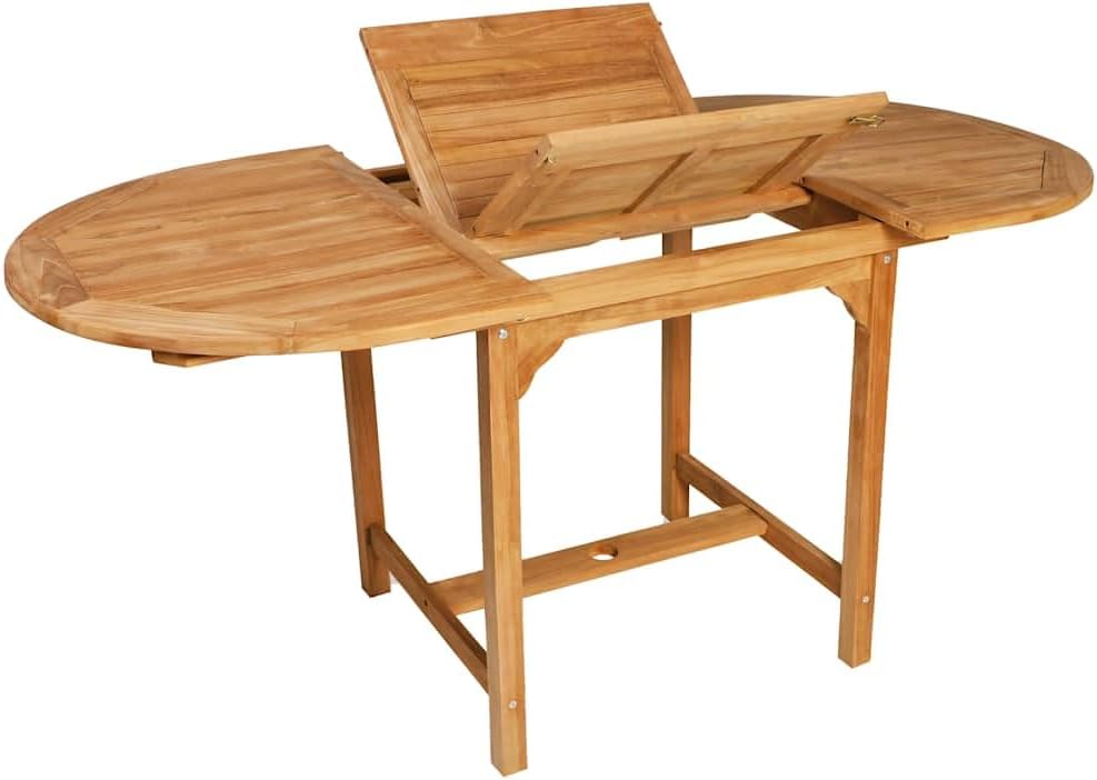 vidaXL 7-TLG. Garten-Essgruppe Teak Massivholz