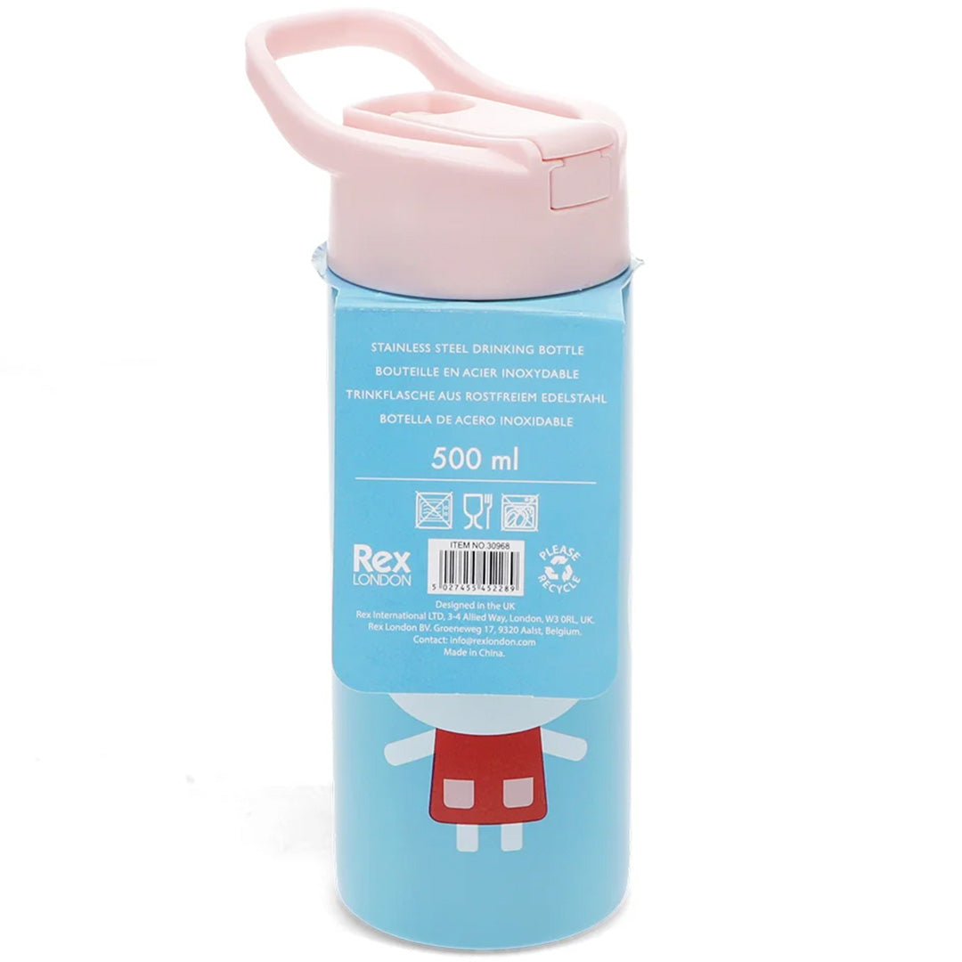 Rex london rvs drinkfles met rietje - lottie and friends - 500 ml