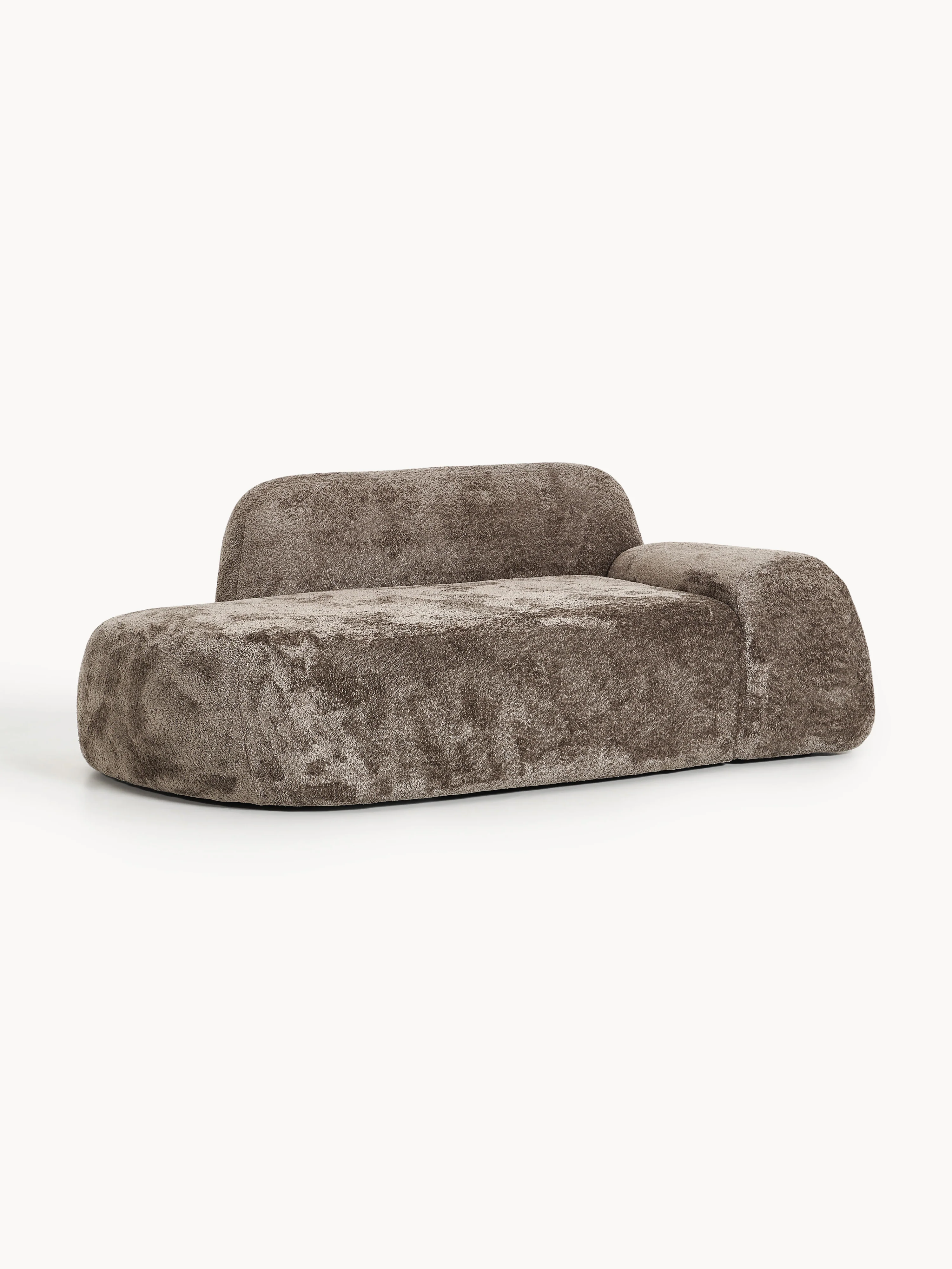 Teddy bouclé bank Wolke (2-zits) met chaise longue