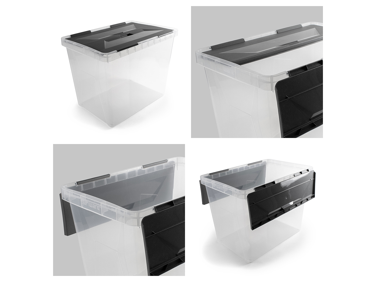 Sunware Onyx 40 liter transparant opbergbox - set van 3