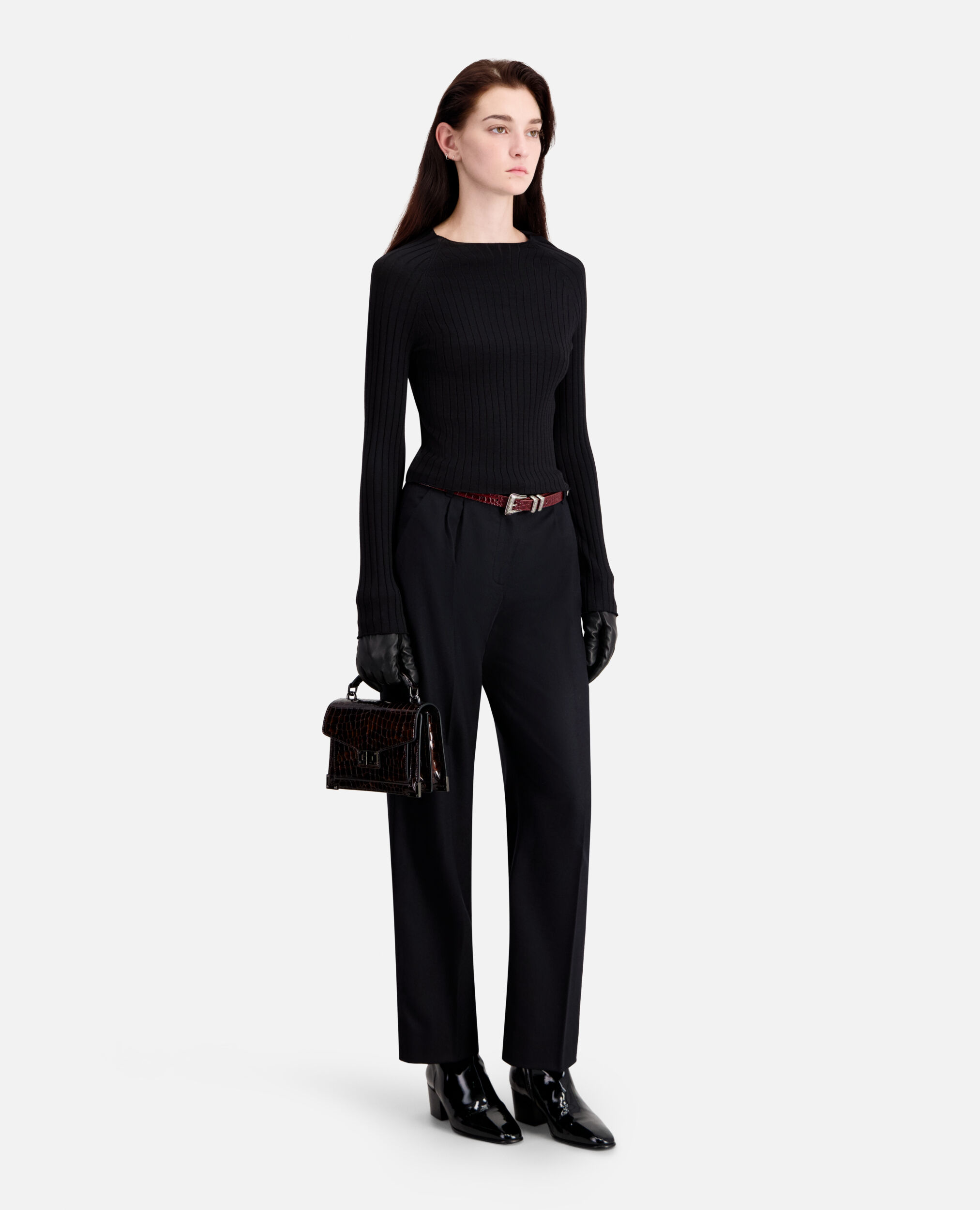 Black ribbed sweater