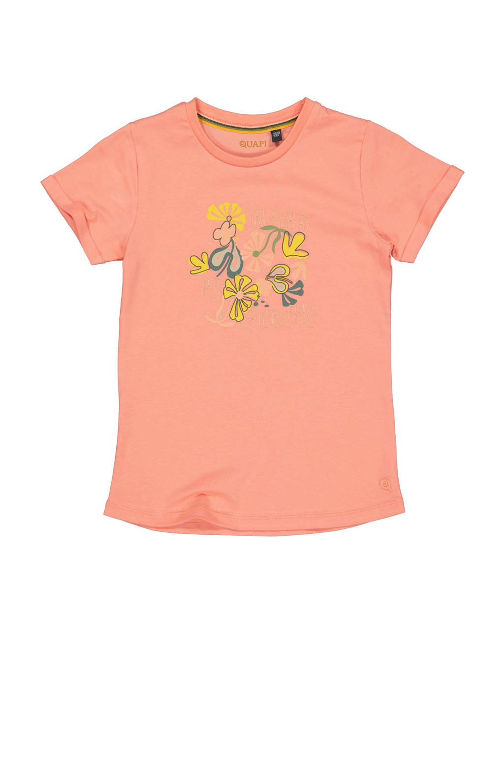 Quapi T-shirt BECKY met printopdruk lichtrood