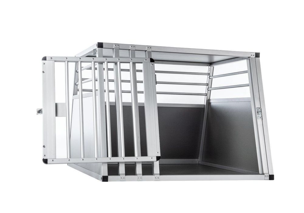 KAHU® Aluminium Hundetransportbox • 82x80x60cm • Transportbox fürs Auto • Hunde-Box