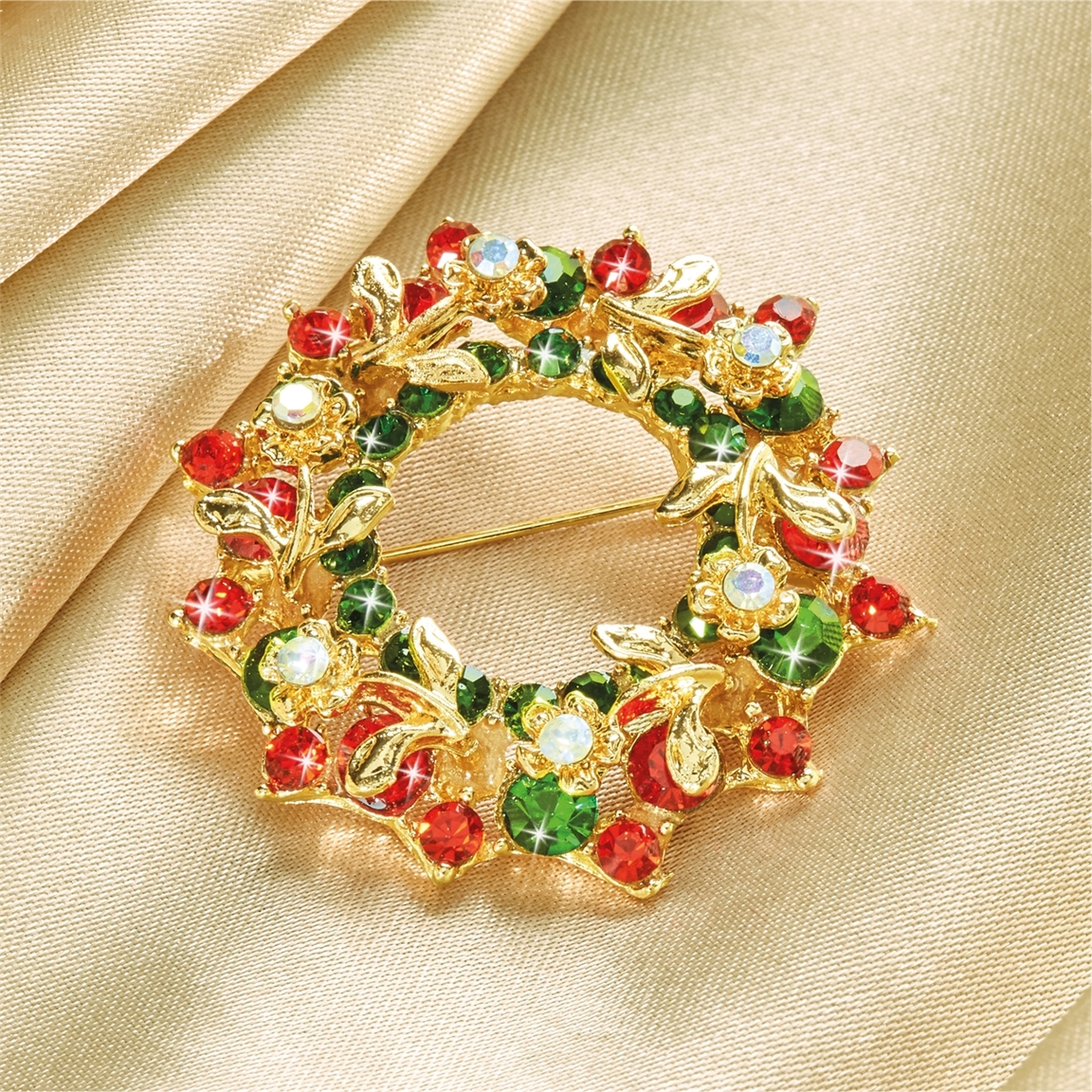 Broche couronne de Noël