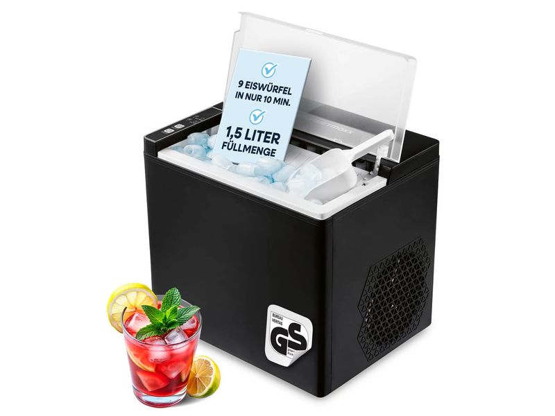 GOURMETmaxx Eiswürfelmaschine 12 kg/24h Eiswürfelmaschine mit Auffangkorb und Eisschaufel