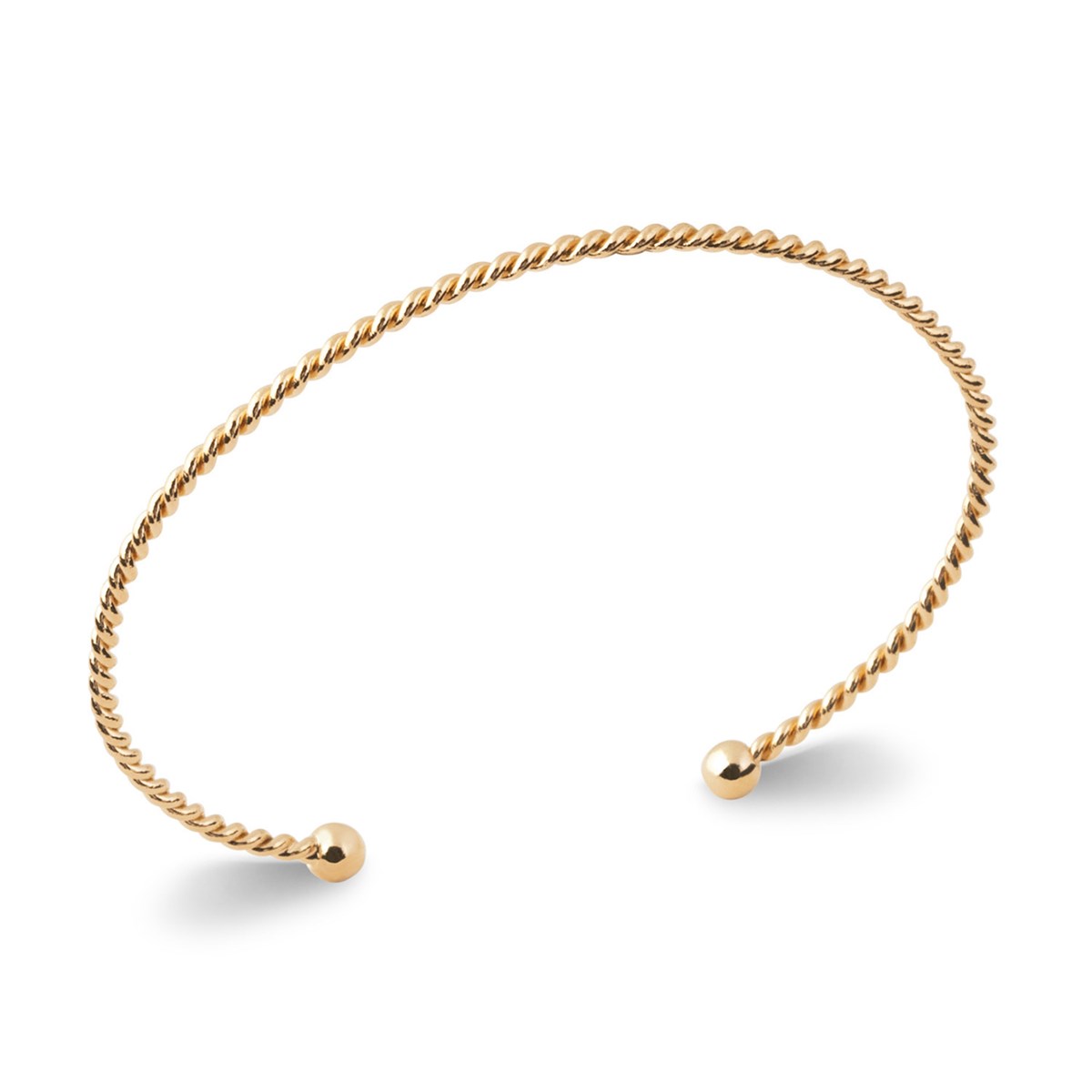 Bracelet jonc Brillaxis ouvert fil torsadé plaqué or