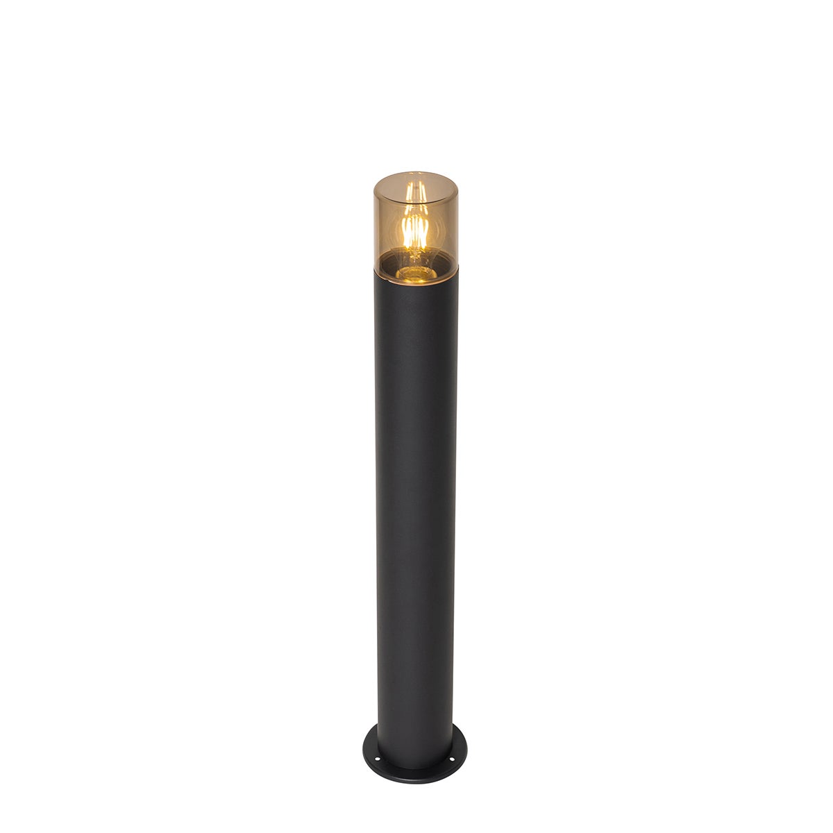 Staande buitenlamp, zwart met rookkap, 70 cm - Odense
