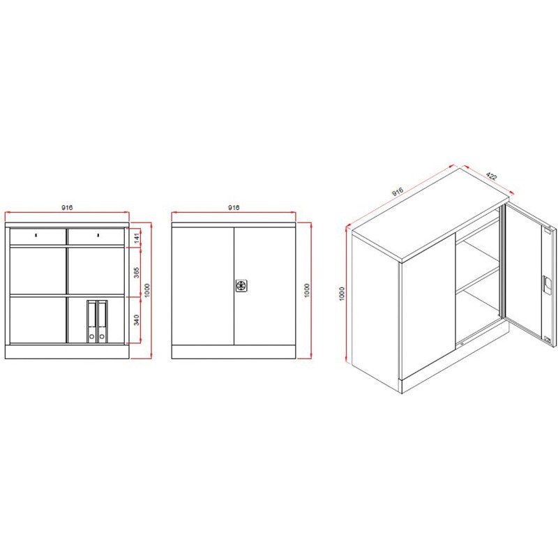 Armoire portes battantes Union G. H 100 x L 91,6 x P 42,2 cm unicolore