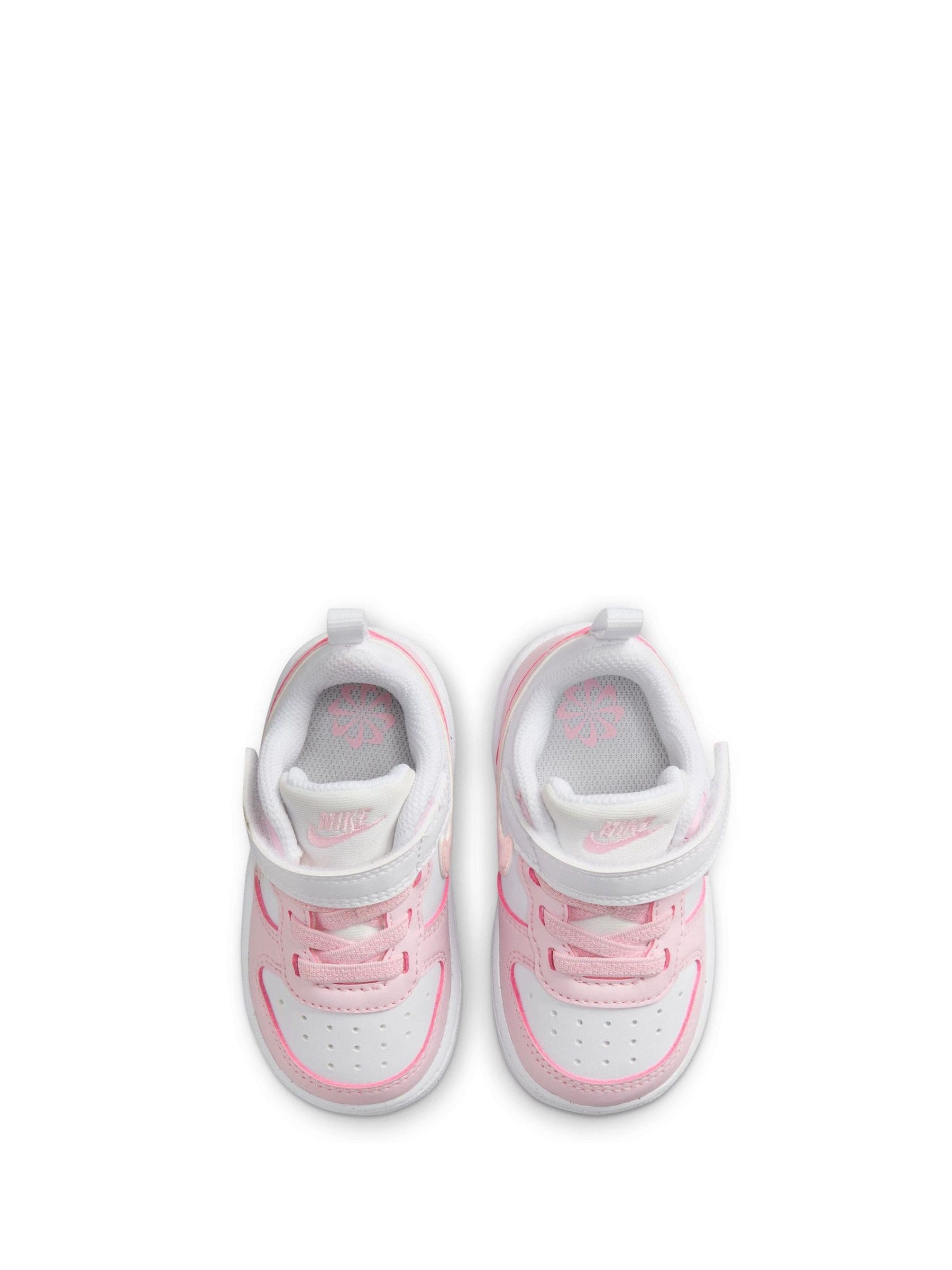 Wit/roze - Nike - Court Borough - Lage recraft-peutersneakers