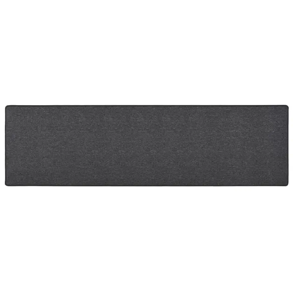 vidaXL - Vloerkleed - Antraciet - Polypropyleen - 80 x 300 cm