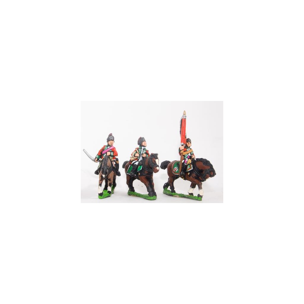 Seven Years War British: Command: Light Dragoon Officer, Standard Bearer & Musician