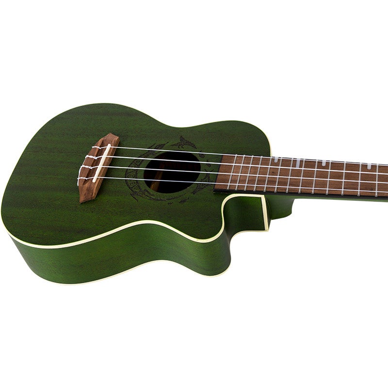 Flight Gemstone Series DUC380 CEQ Jade elektrisch-akoestische concert ukelele met gigbag