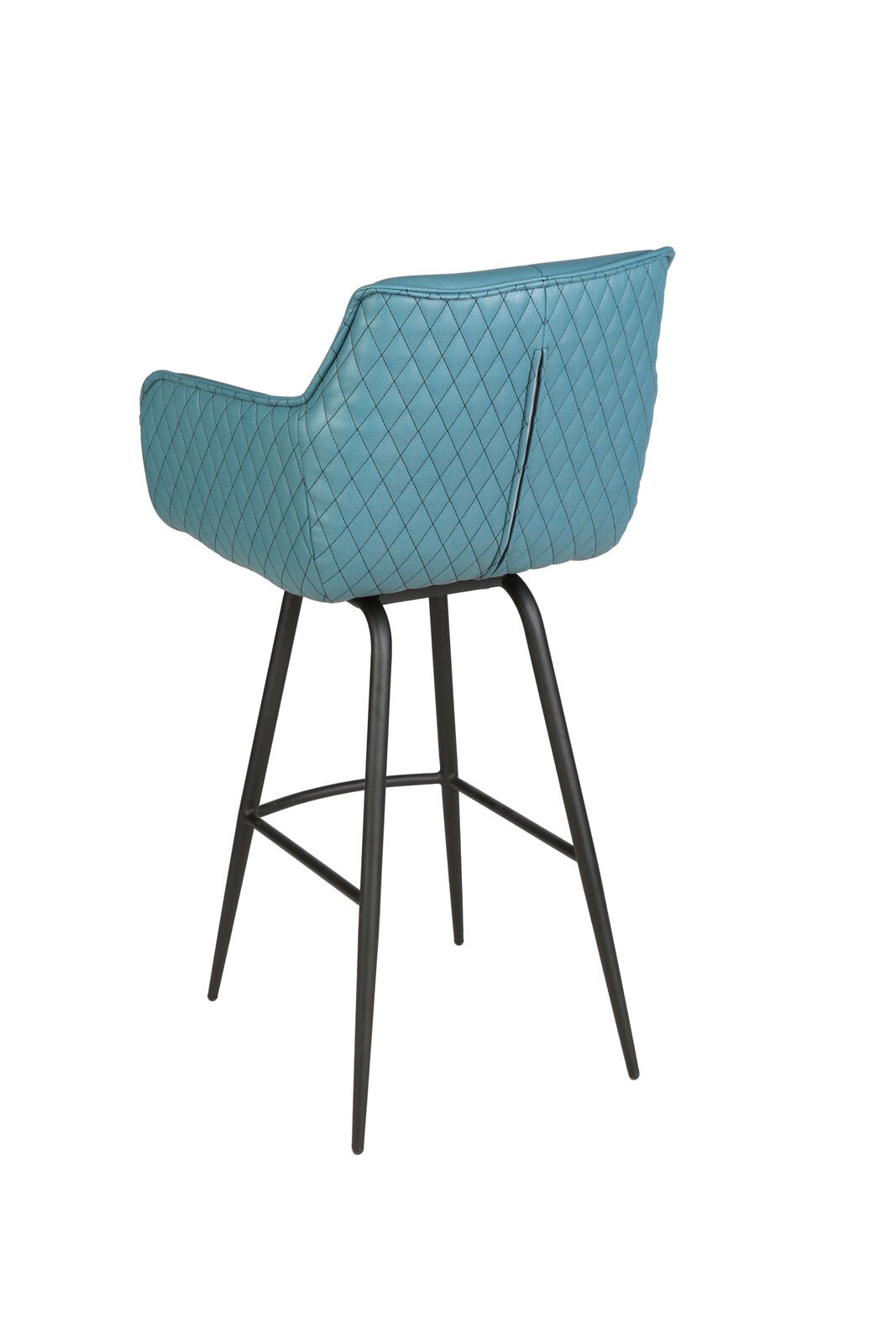 Barhocker WILSON Stoffbezug/Rückseite Lederlook blau