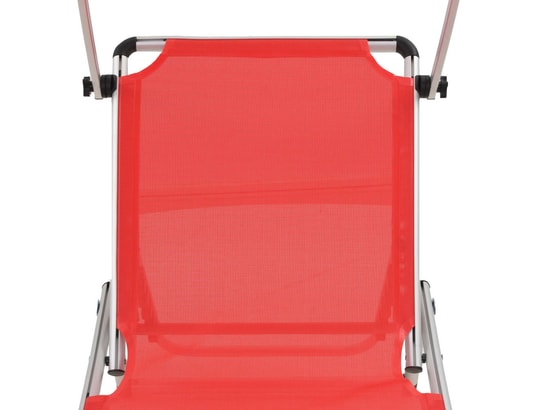 VIDAXL - Bain de soleil Lot de 2 chaises longues pliables avec auvent aluminium et t...