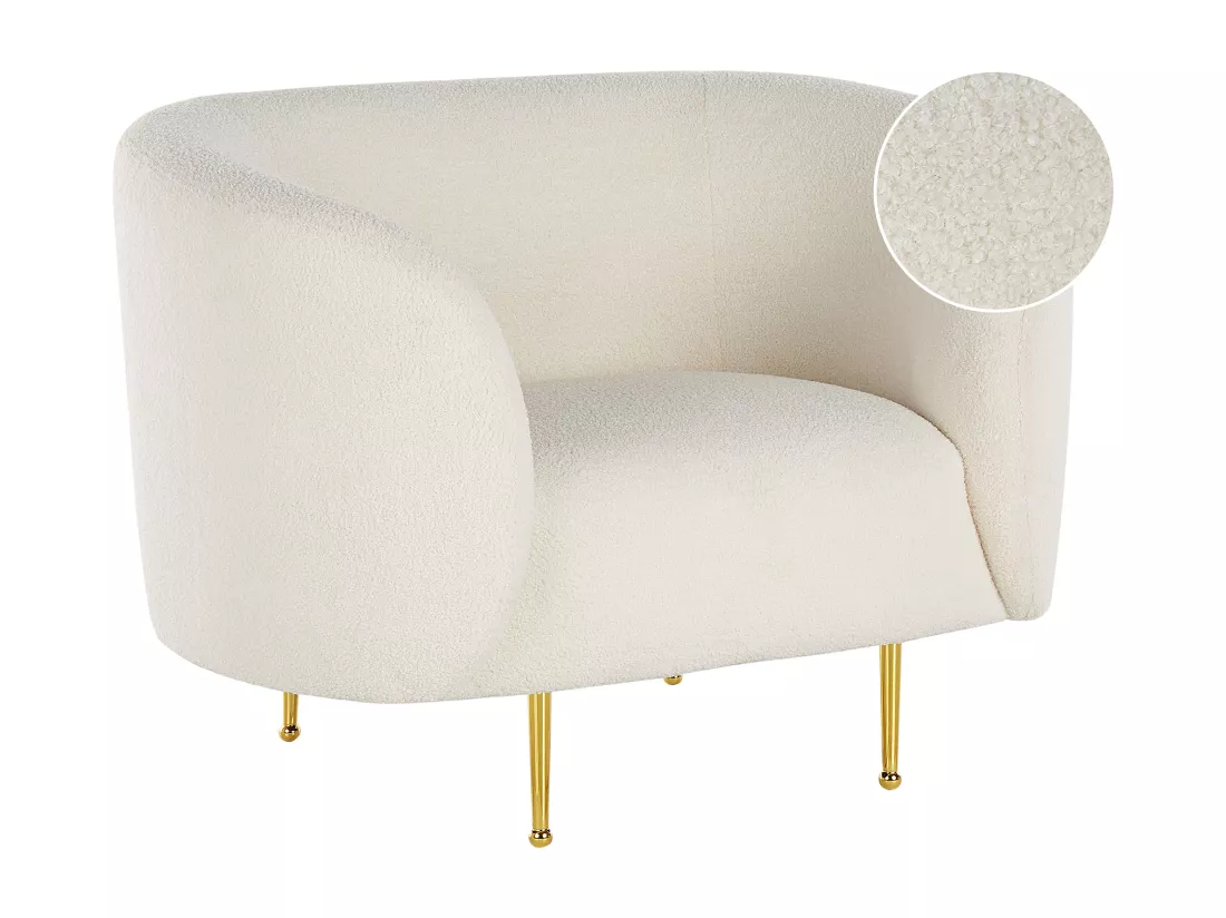 Fauteuil LOEN Bouclé Blanc