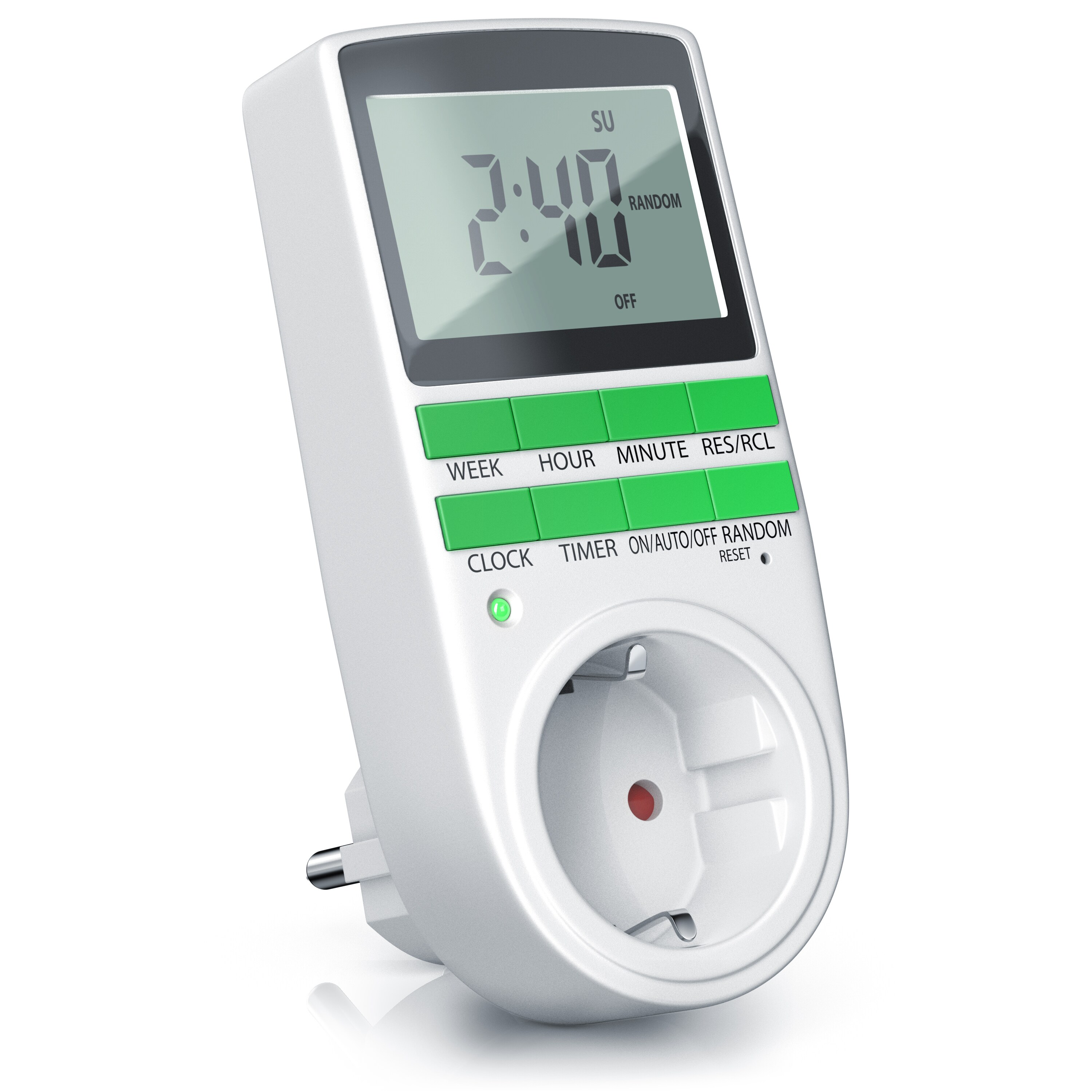 BEARWARE - Zeitschaltuhr digital - 2,1 LCD-Display 5,3 cm - 3680W - Digital-Zeitschaltuhr mit 10 konfigurierbaren Programmen - Back-Up Reserve-Akku