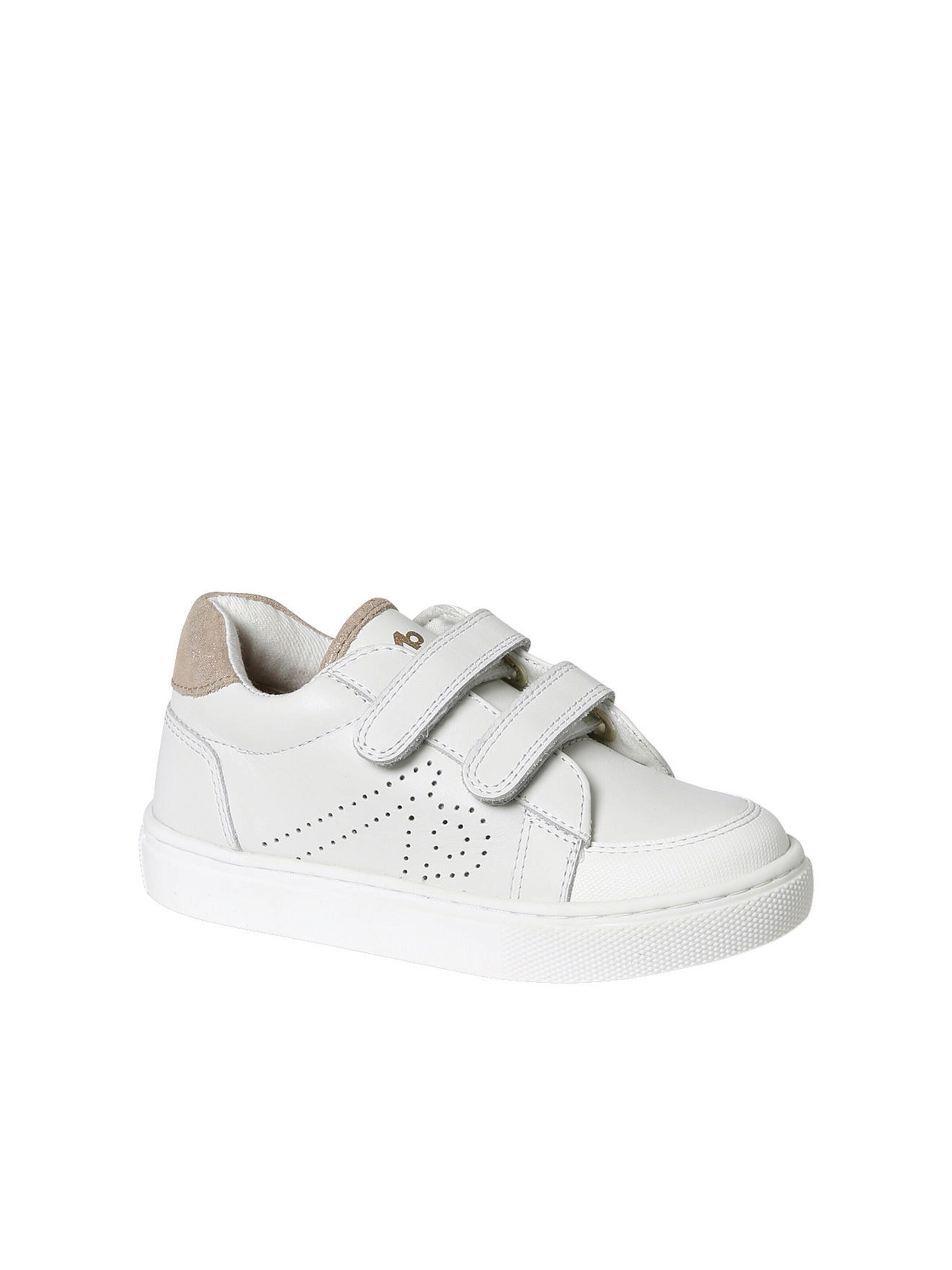 Vertbaudet Kinder Leder-Sneakers mit Glitzer weiß