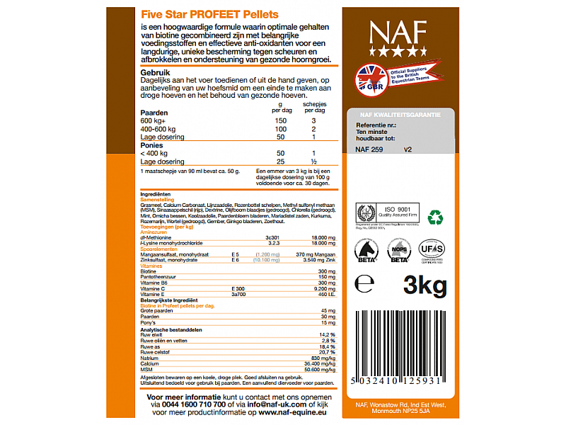 NAF ProFeet Pellets – Voor gezonde, sterke hoeven en een glanzende vacht