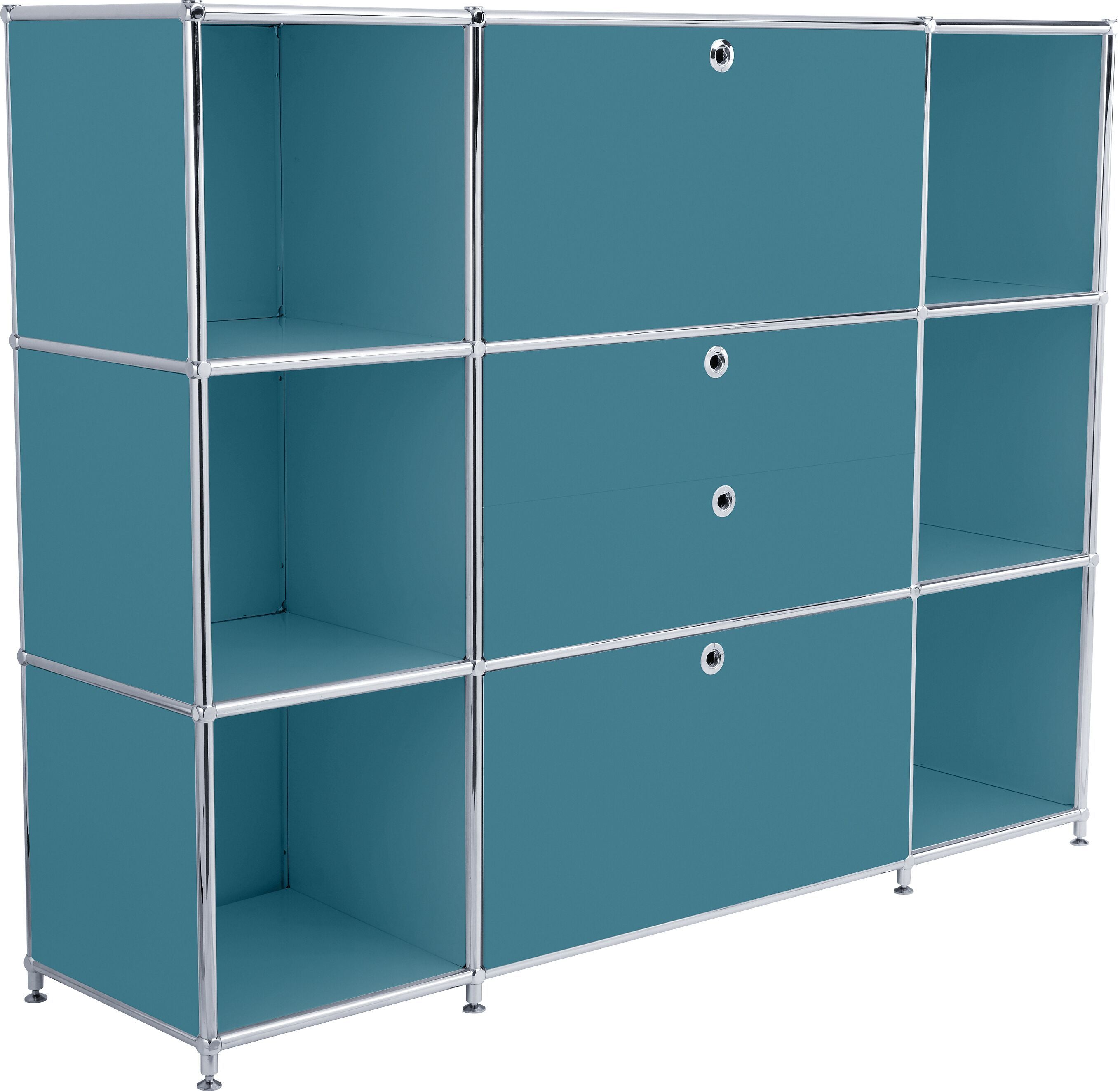 FLEXCUBE Highboard - Petrol / B: 152.0 cm x T: 40.0 cm x H: 118.0 cm
