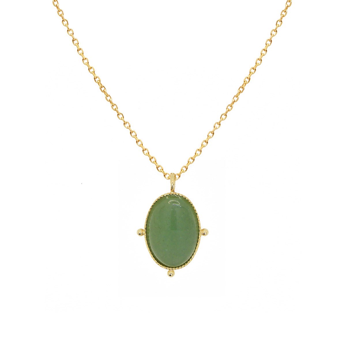 Collier pierre aventurine doré à l'or fin 24k NEW CALYPSO
