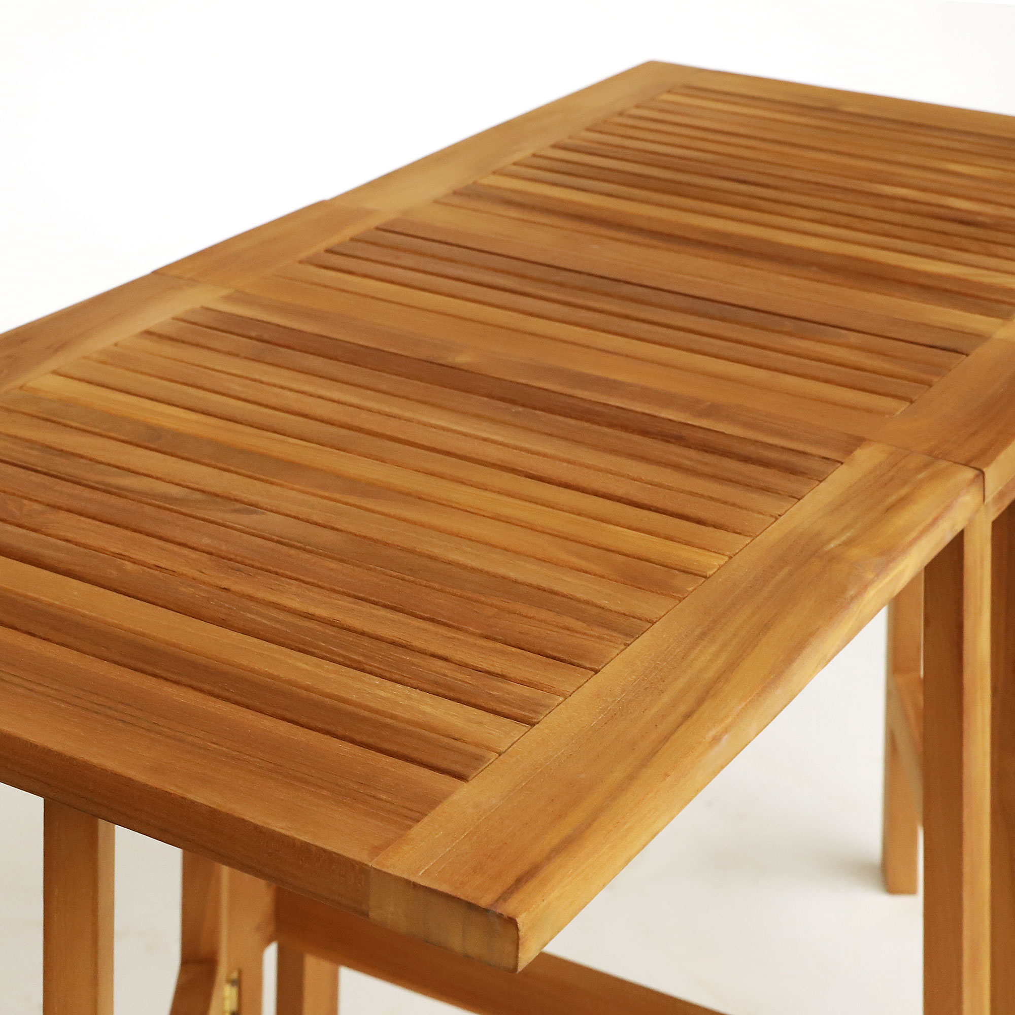 Teak-Gartentisch 'Cleevsen' 2-seitig herunterklappbar, B 130 / 75,5 / 21 cm, L 65 cm, H 74 cm günstig bestellen