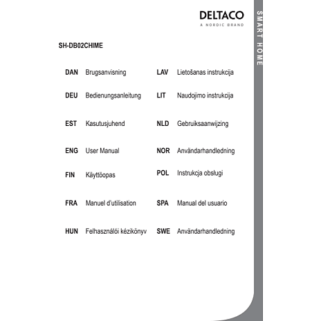 Deltaco dørklokke til dørklokkekamera (SH-DB02) - hvid