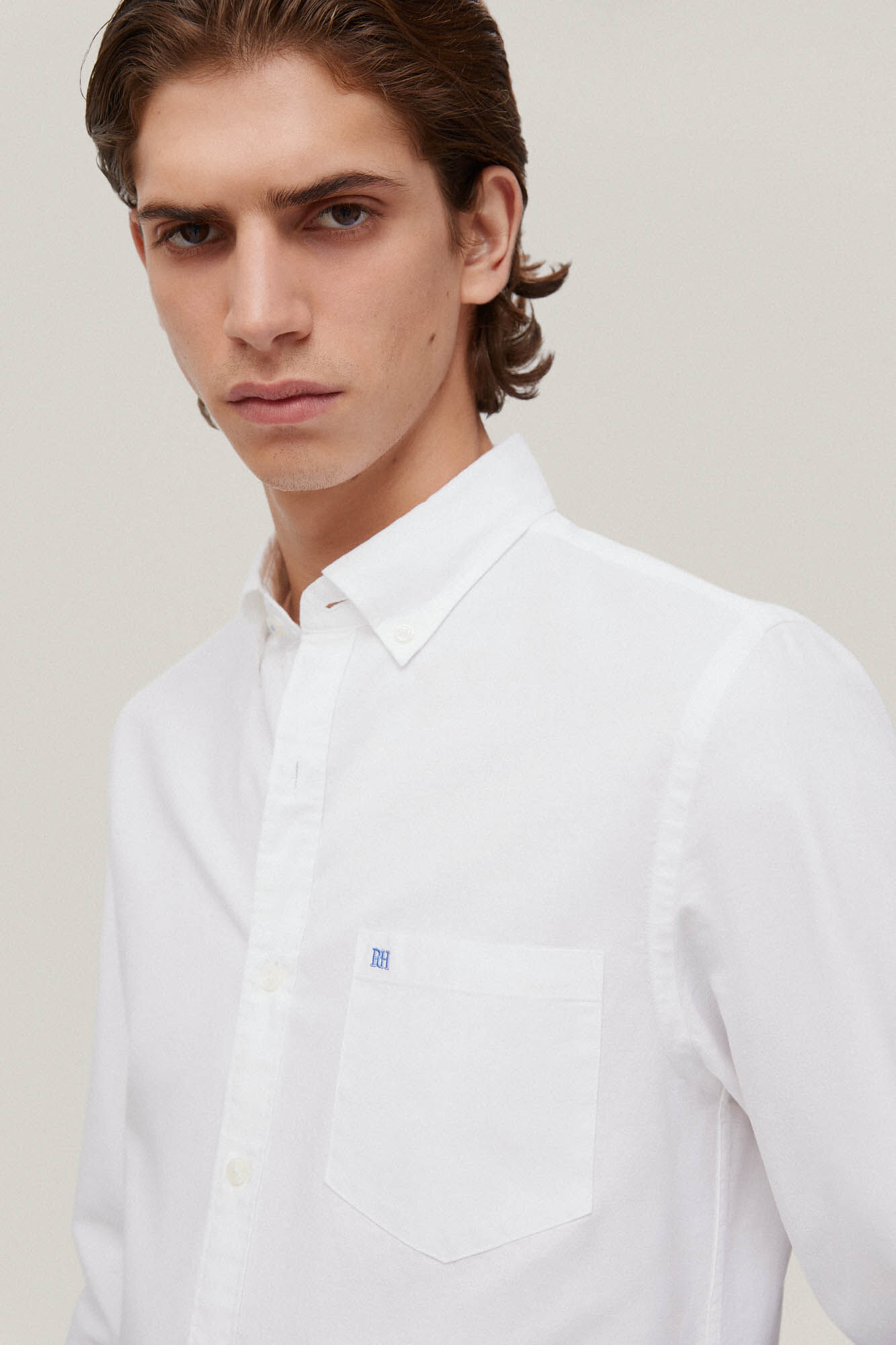 Camisa oxford lisa icônica - Branca
