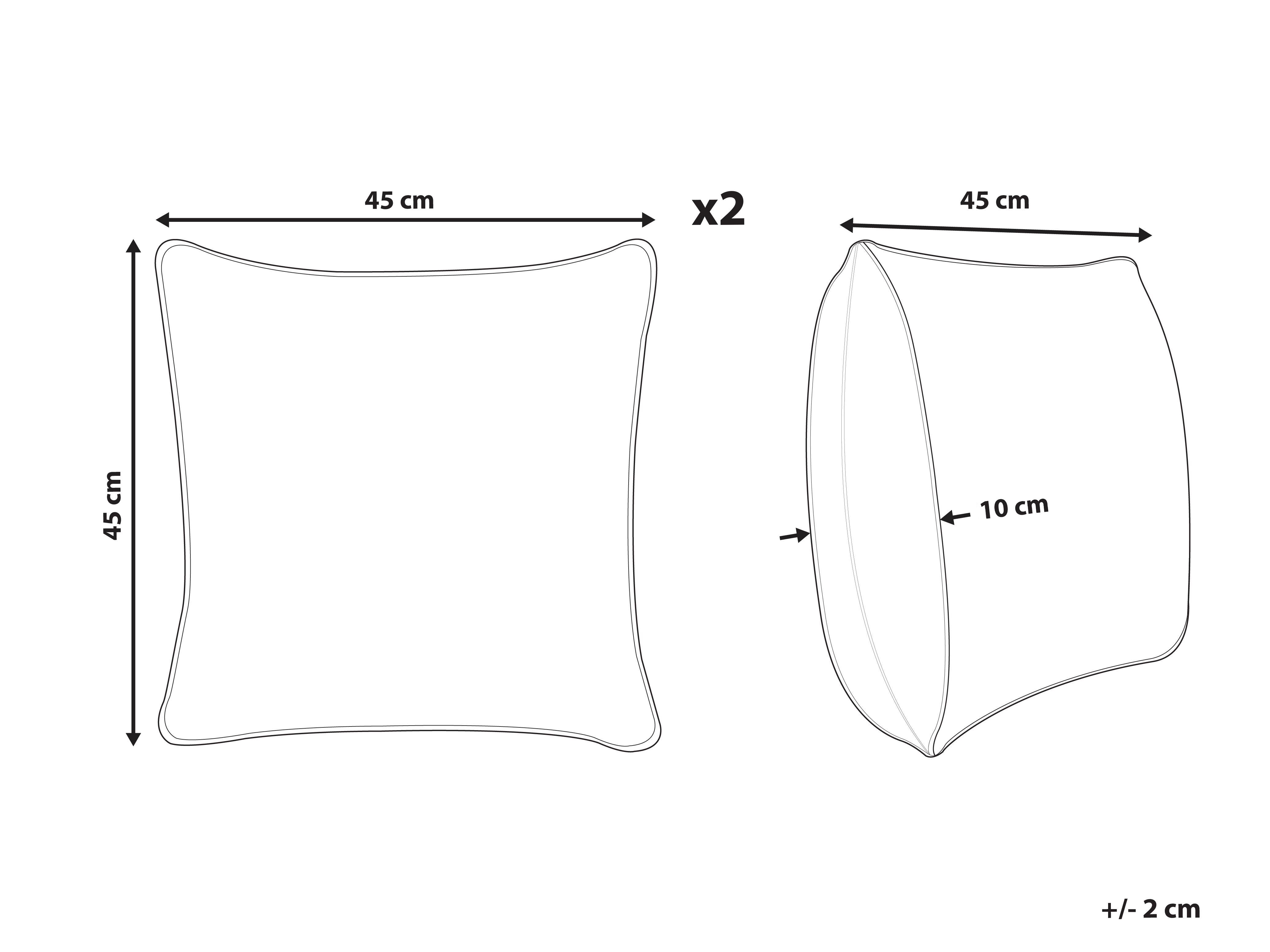 Set van 2 sierkussens JOARA Katoen 45 x 45 cm Lichtbeige effen
