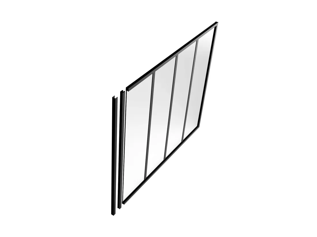 Poteau de terminaison pour verrière en aluminium thermolaqué - H105 cm - Noir - BAYVIEW