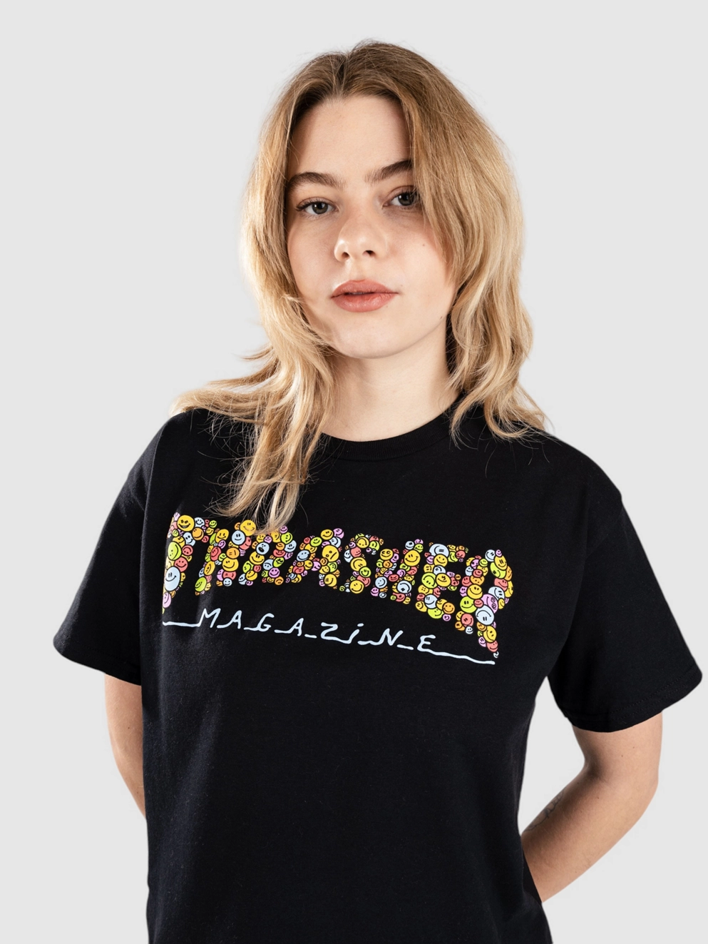 Thrasher X Toy Machine Smile By Spanky T-Shirt black