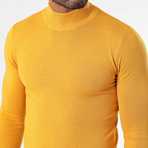 Pull Col Montant Jaune