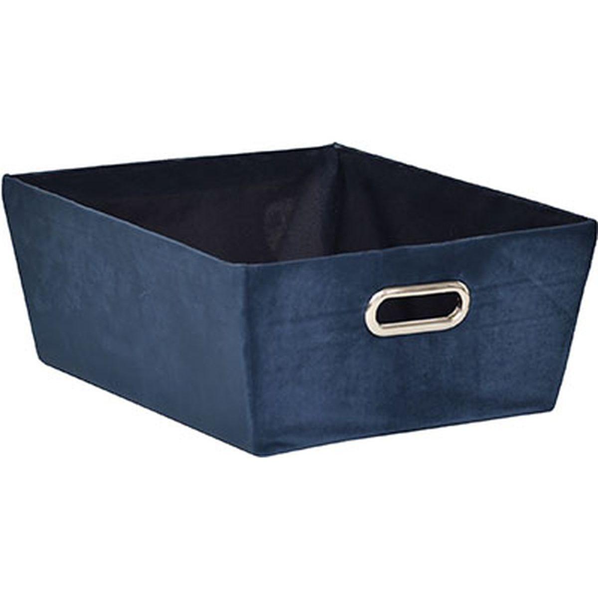 PANIERE DRESSING VELOURS D.15X40X32.5CM BLEU JEANS