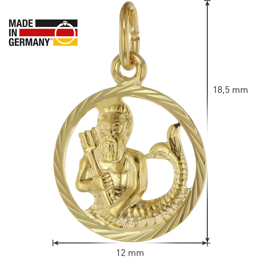 trendor Sternzeichen Wassermann 333 Gold + plattierte Kinder-Kette gold