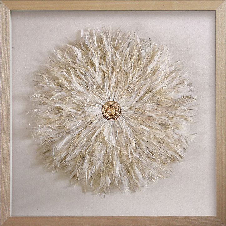 Vitrine décorative Plumes chêne blanc L.60 x l.60 cm