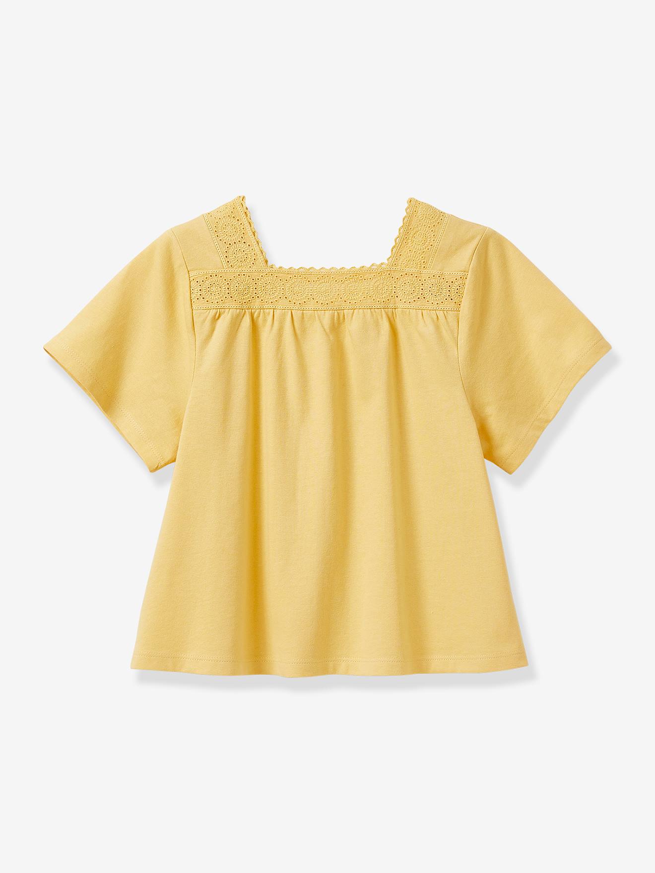 Camiseta feminina bordada em algodão orgânico