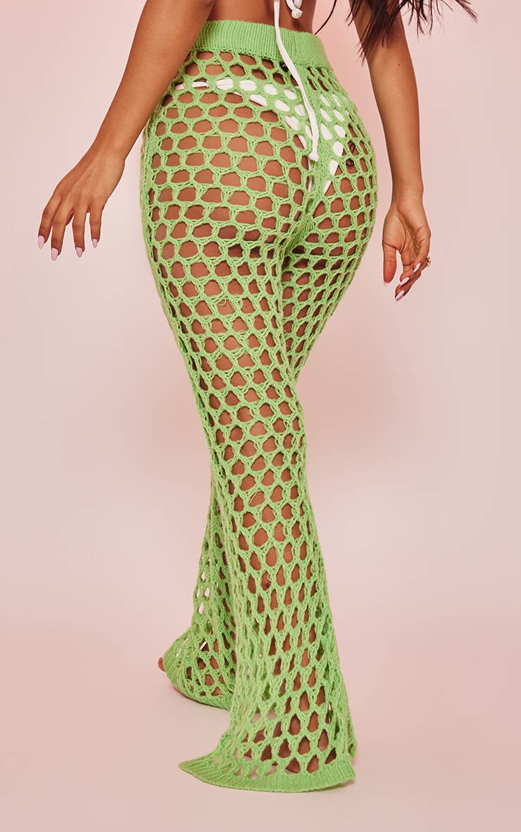 Pantalon Évasé En Maille Ajourée Petite