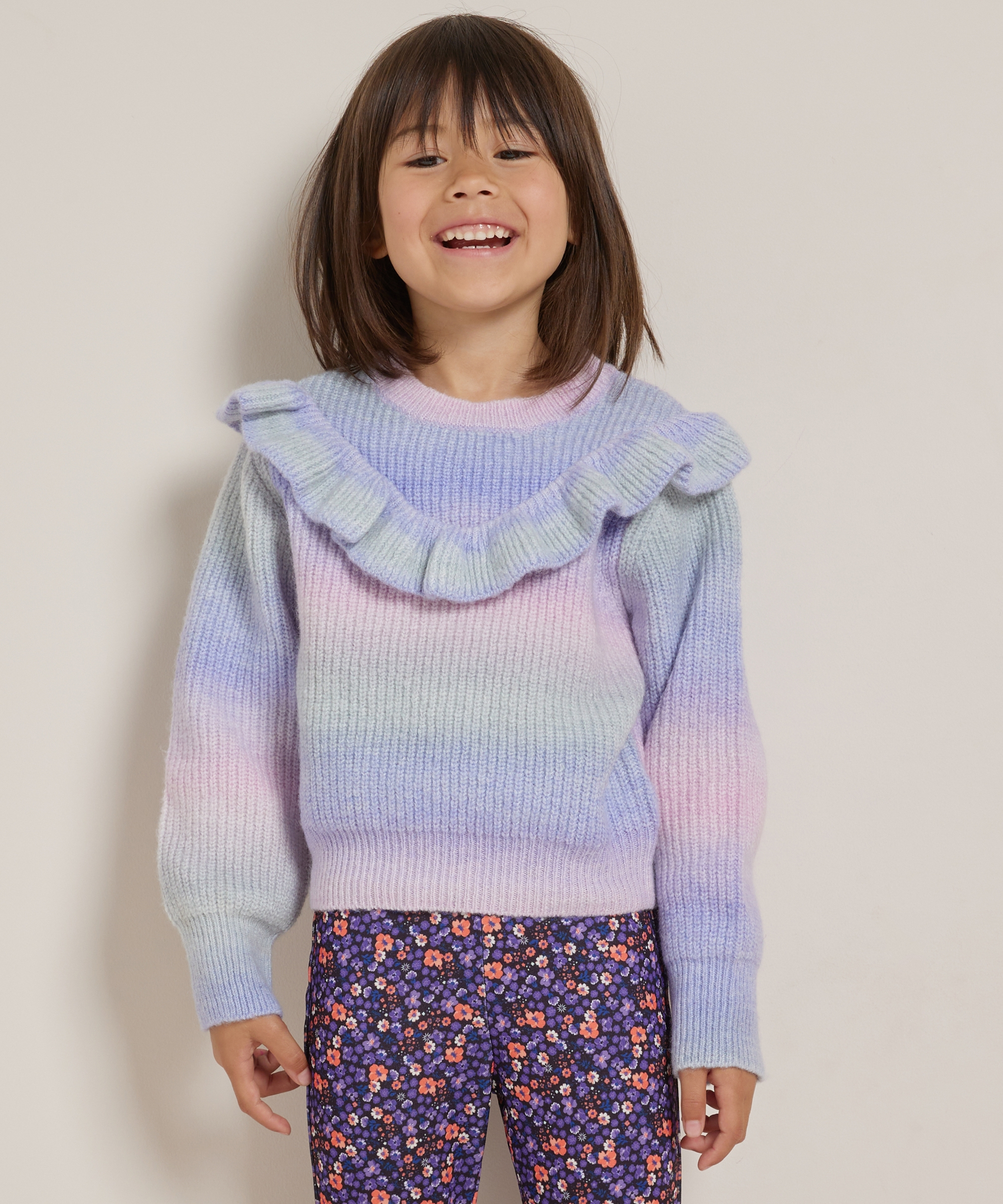 ruche trui met pastelkleuren