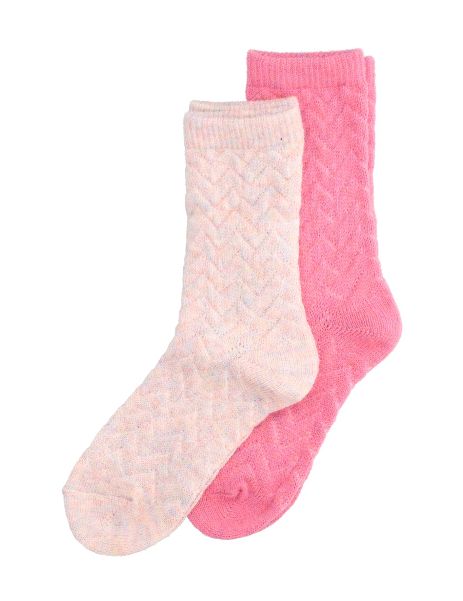 FANCY WOOL&VISCOSE SOCKS 2P