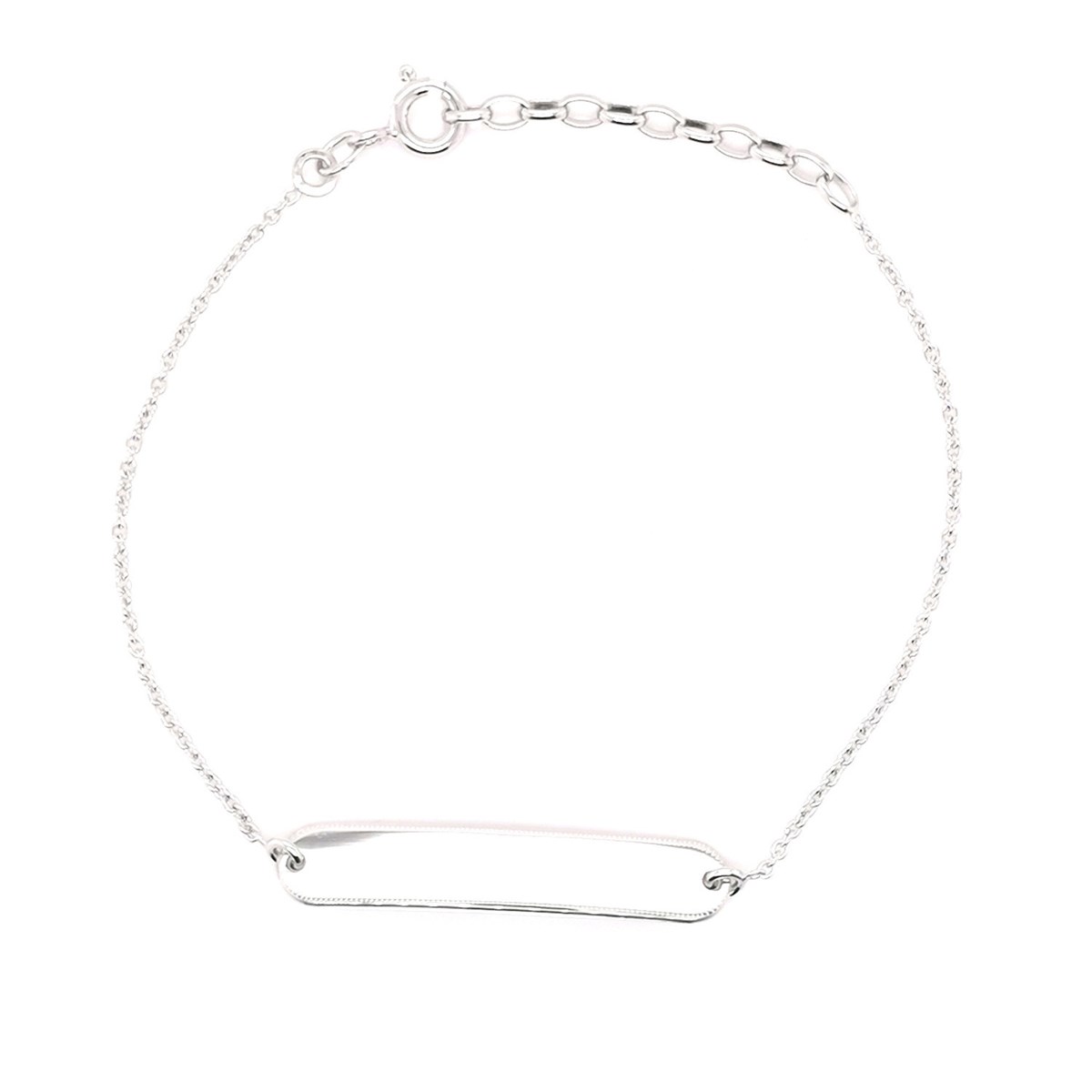 Bracelet Saunier identité argent rectangulaire