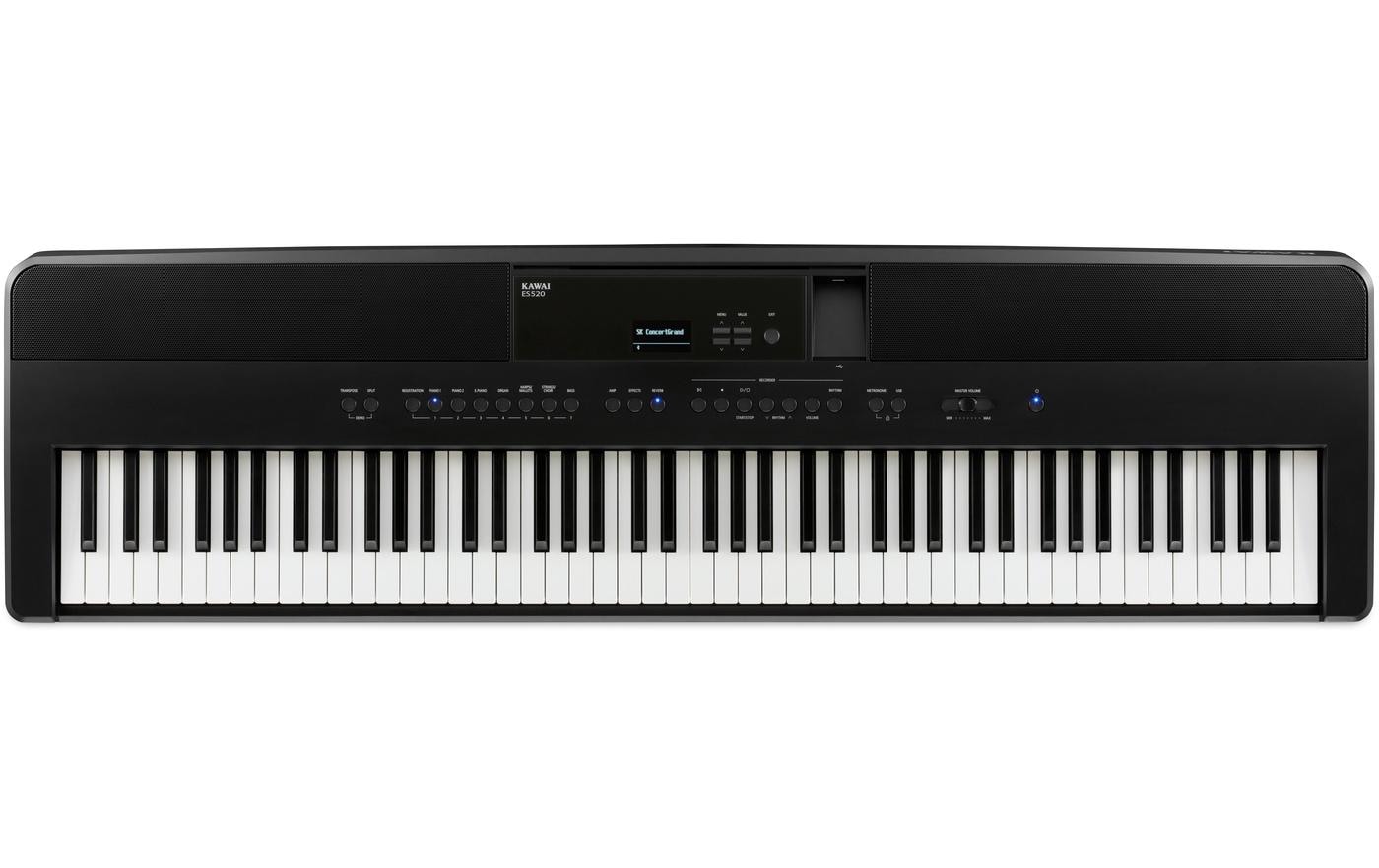 E-Piano ES-520 – Schwarz<br>Digitalpiano mit Bluetooth-MIDI-Konnektivität und integrierten Lern- und Aufnahmefunktionen