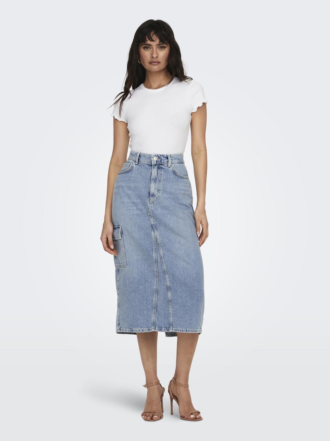 ONLELENA Jeansrock Light Blue Denim