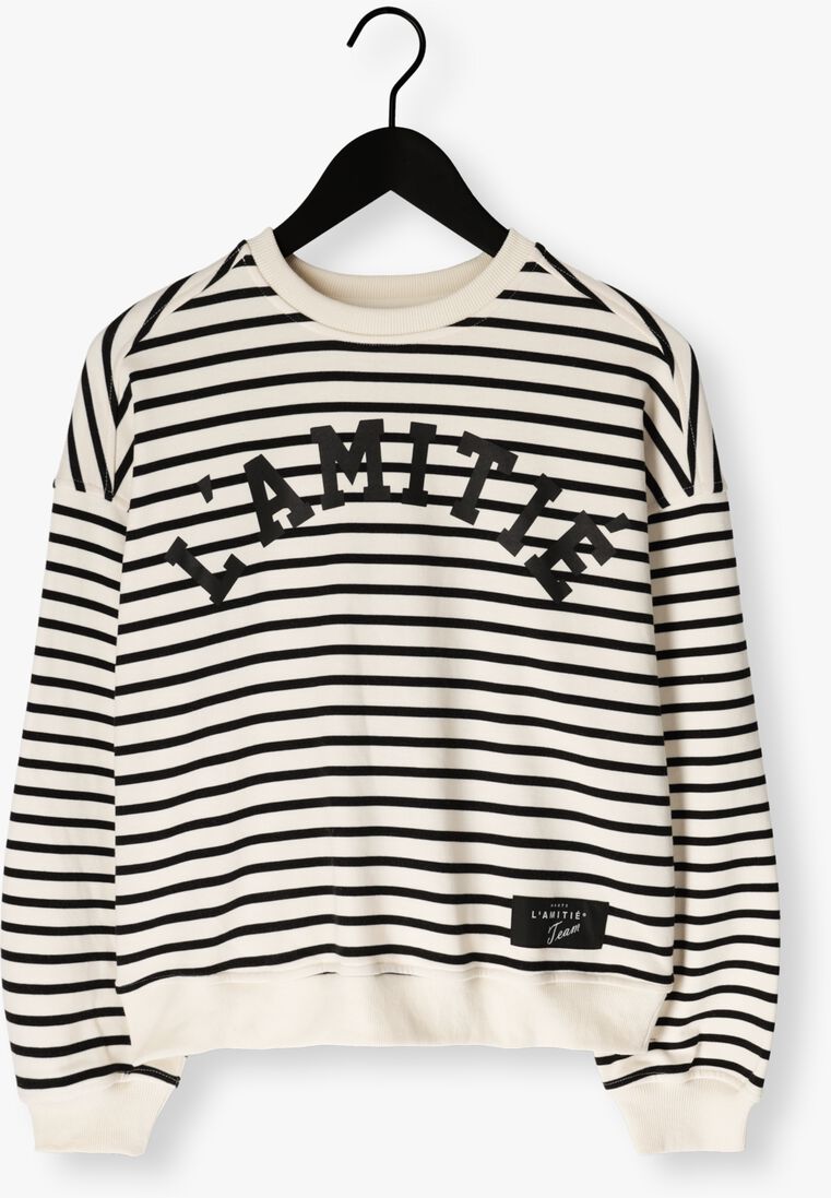 gebroken wit haute l'amitié trui stripe logo sweat