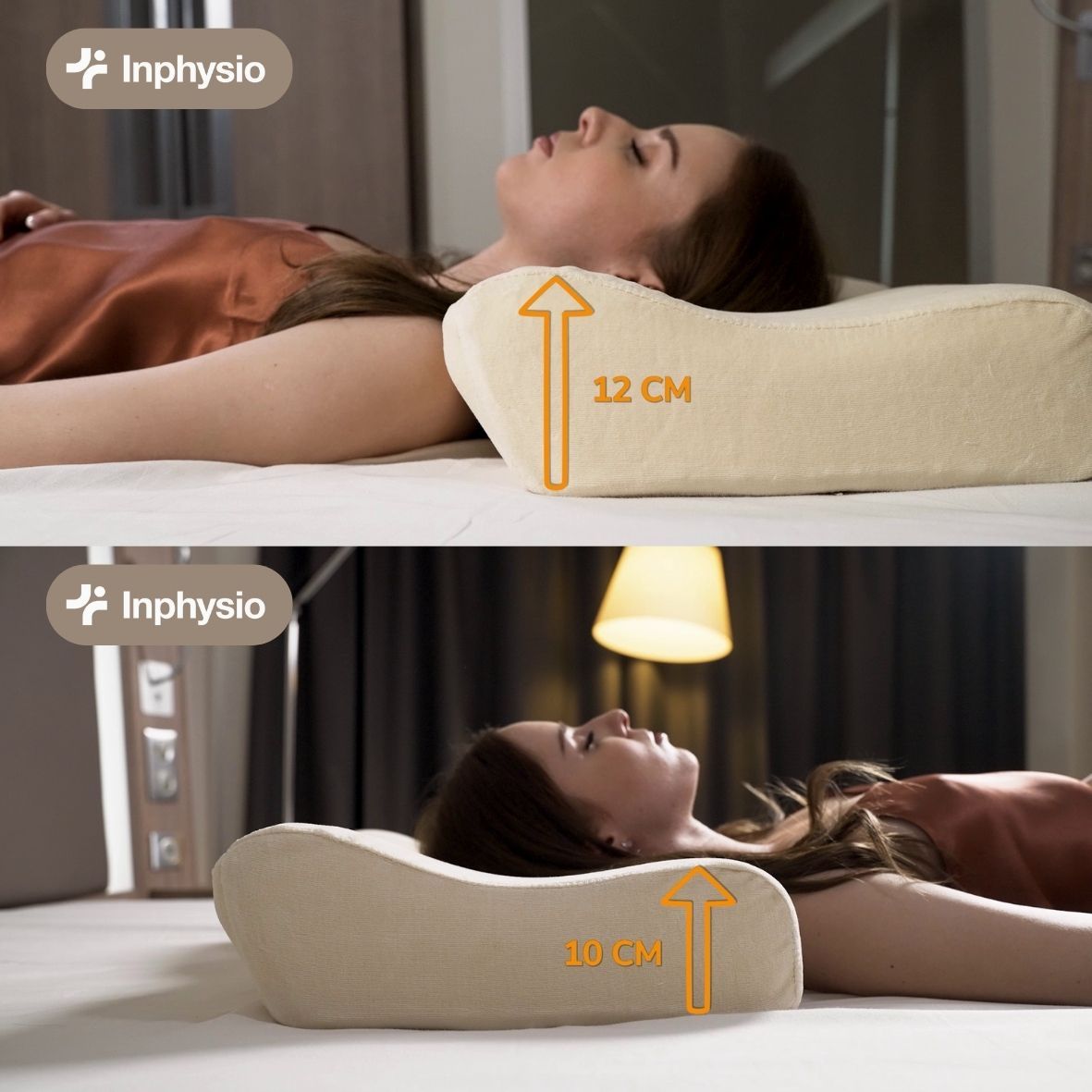 INPHYSIO Zervikalkissen DUO, Zwei Höhen, Premium Memory-Schaum