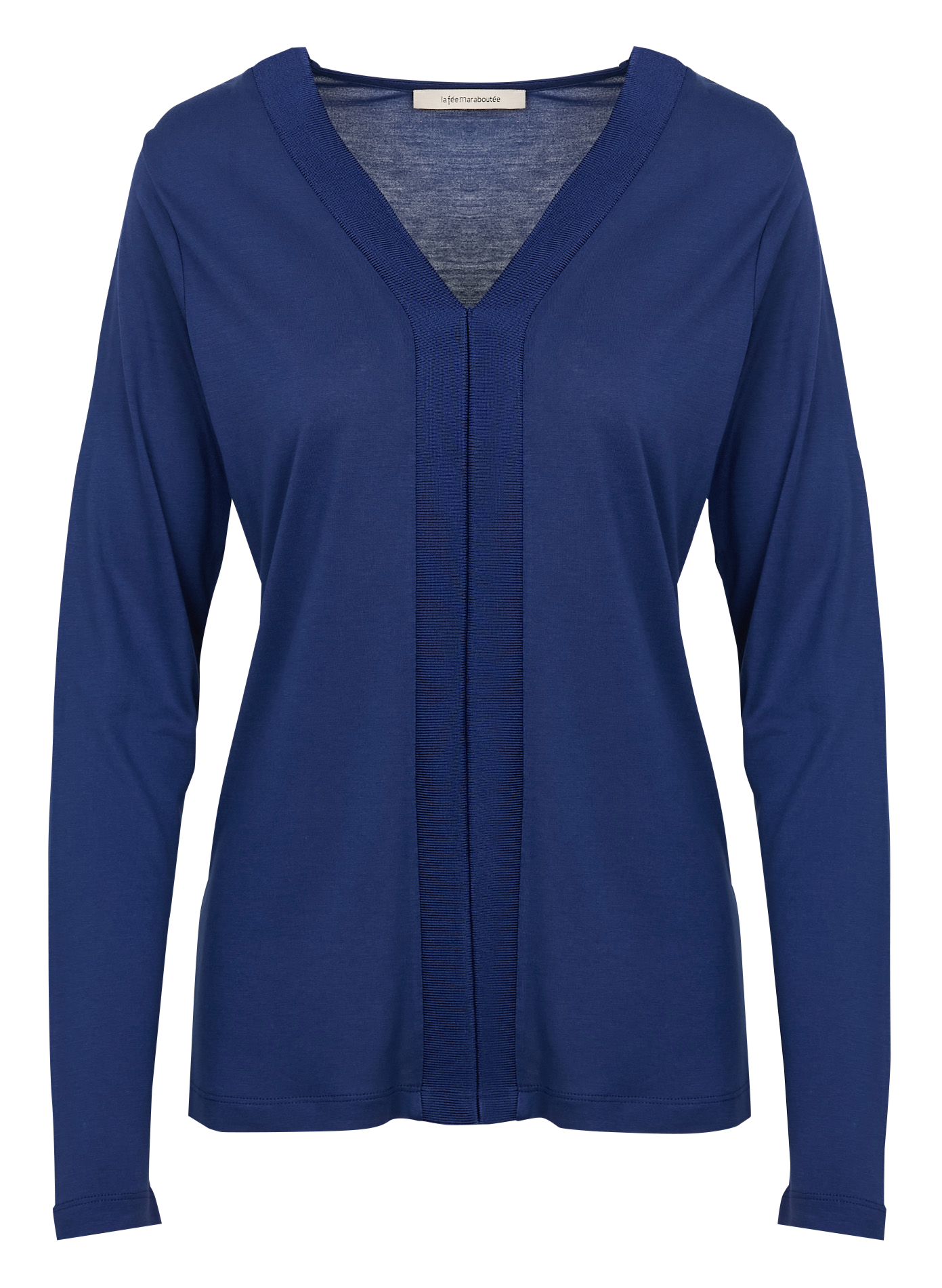 Tee-shirt ample col V | Bleu