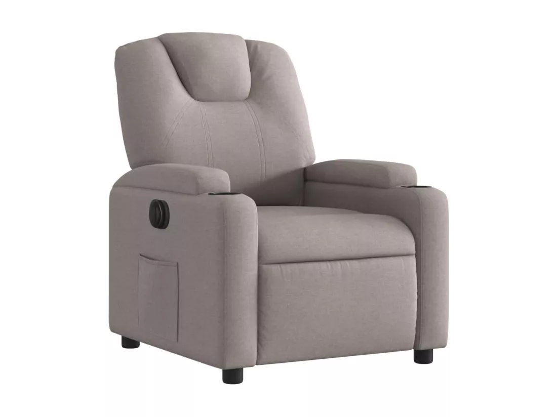 Fauteuil inclinable électrique Taupe Tissu