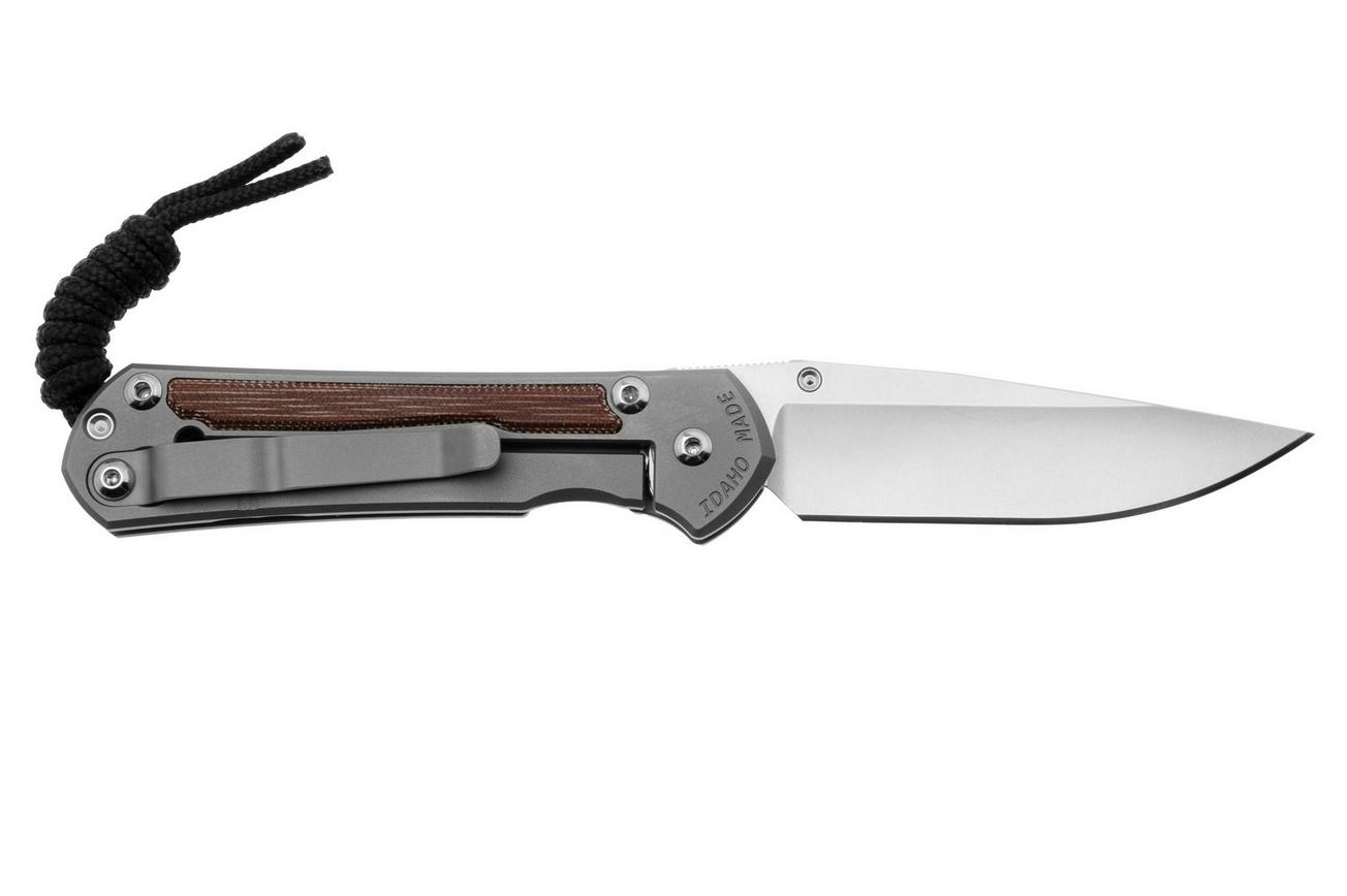 Chris Reeve Small Sebenza 31 MagnaCut Drop Point, Glass Blasted, Natural Canvas Micarta Inlay, S31-1660, zakmes